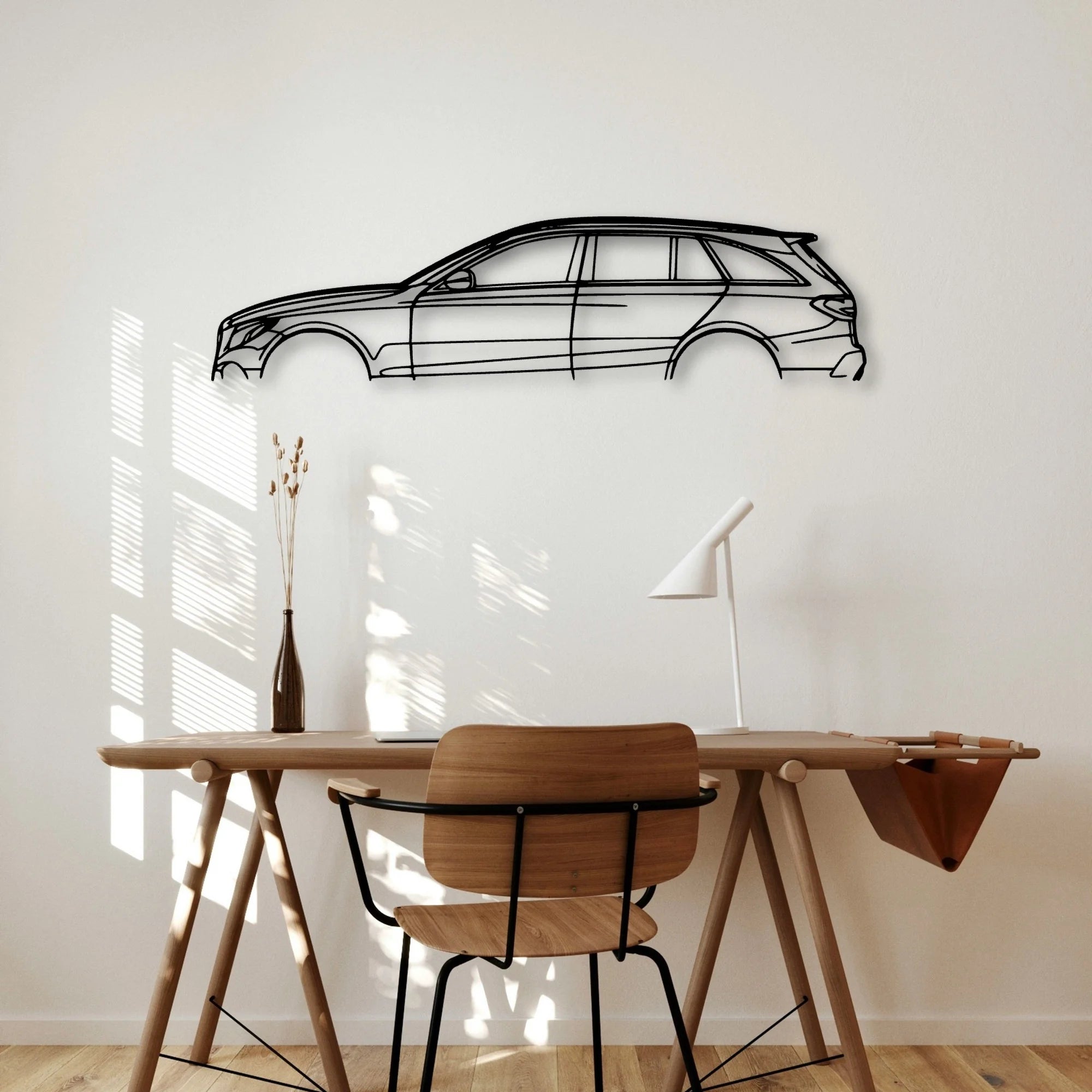 C43 AMG 2017 Classic Silhouette Metal Wall Art - Automotive Garage Decor