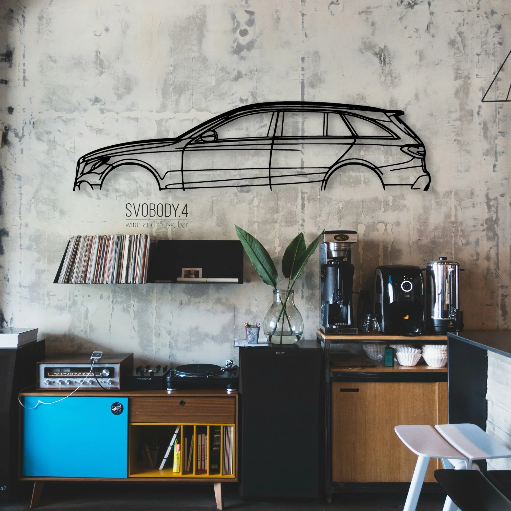 C43 AMG 2017 Classic Silhouette Metal Wall Art - Automotive Garage Decor