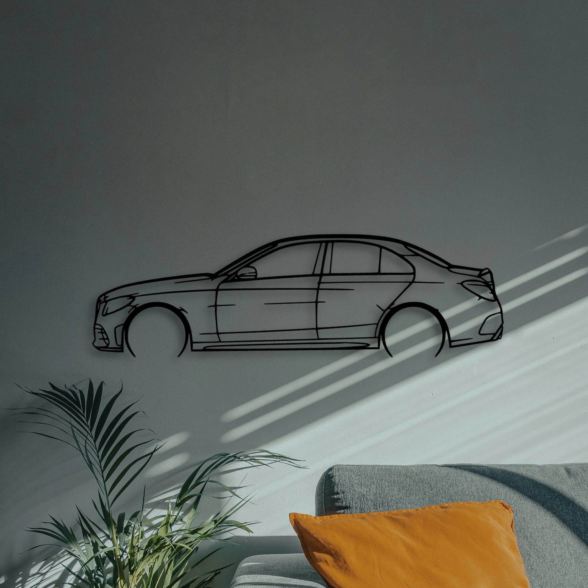 C43AMG 2 Classic Silhouette Metal Wall Art - Automotive Garage Decor