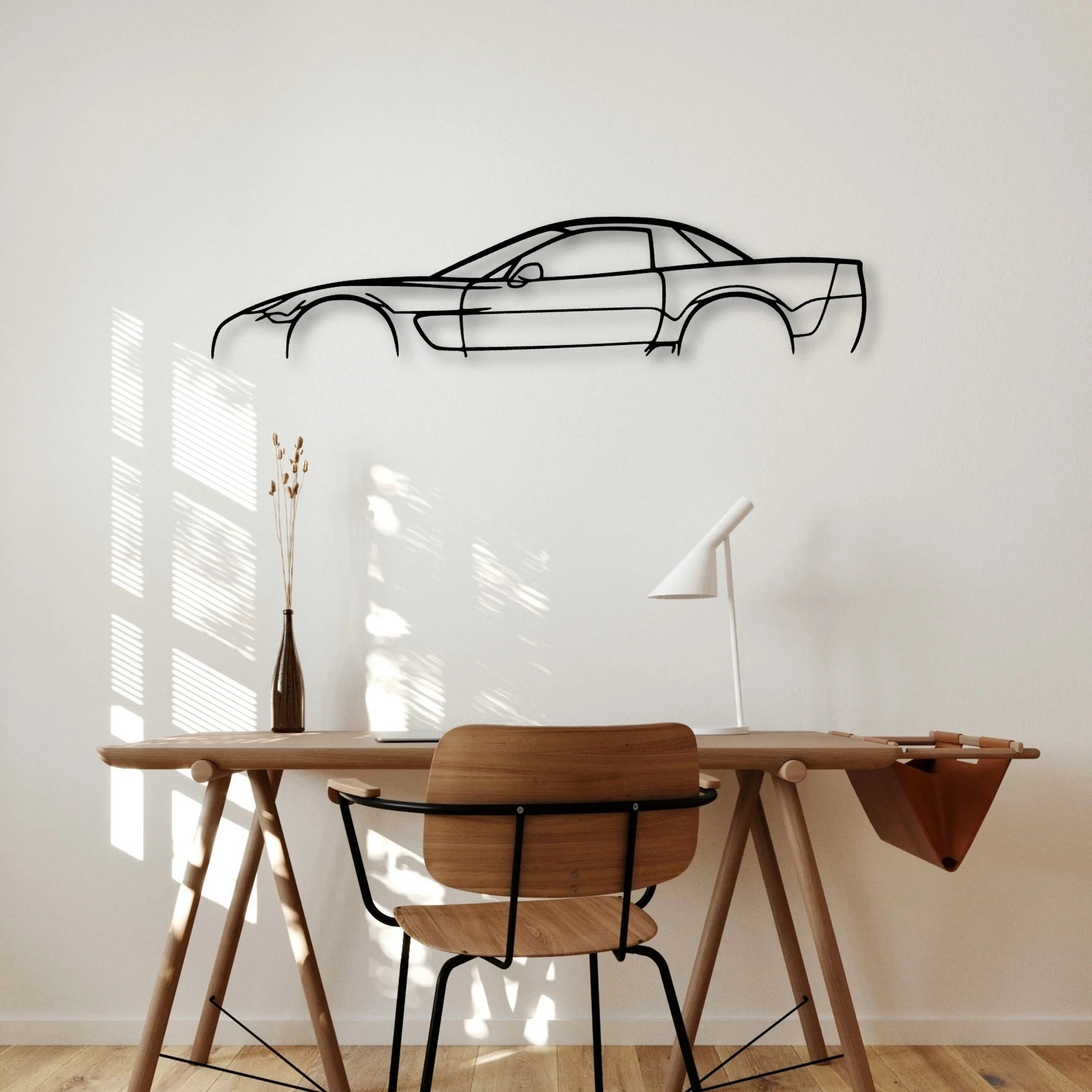 C5 Z06 2002 Classic Silhouette Metal Wall Art - Automotive Garage Decor