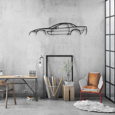 C5 Z06 2002 Classic Silhouette Metal Wall Art - Automotive Garage Decor