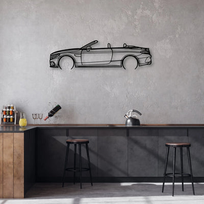 C63S Cabrio 2017 Classic Silhouette Metal Wall Art - Automotive Garage Decor