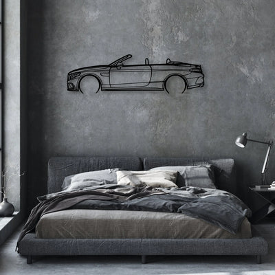 C63S Cabrio 2017 Classic Silhouette Metal Wall Art - Automotive Garage Decor