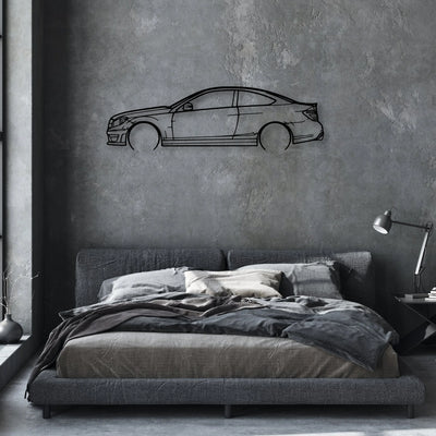 C63 AMG 3 Classic Silhouette Metal Wall Art - Automotive Garage Decor