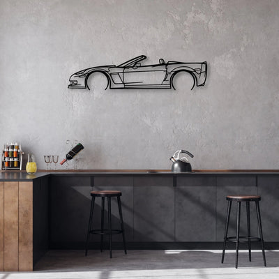 C6 Cabrio 2 Classic Silhouette Metal Wall Art - Automotive Garage Decor