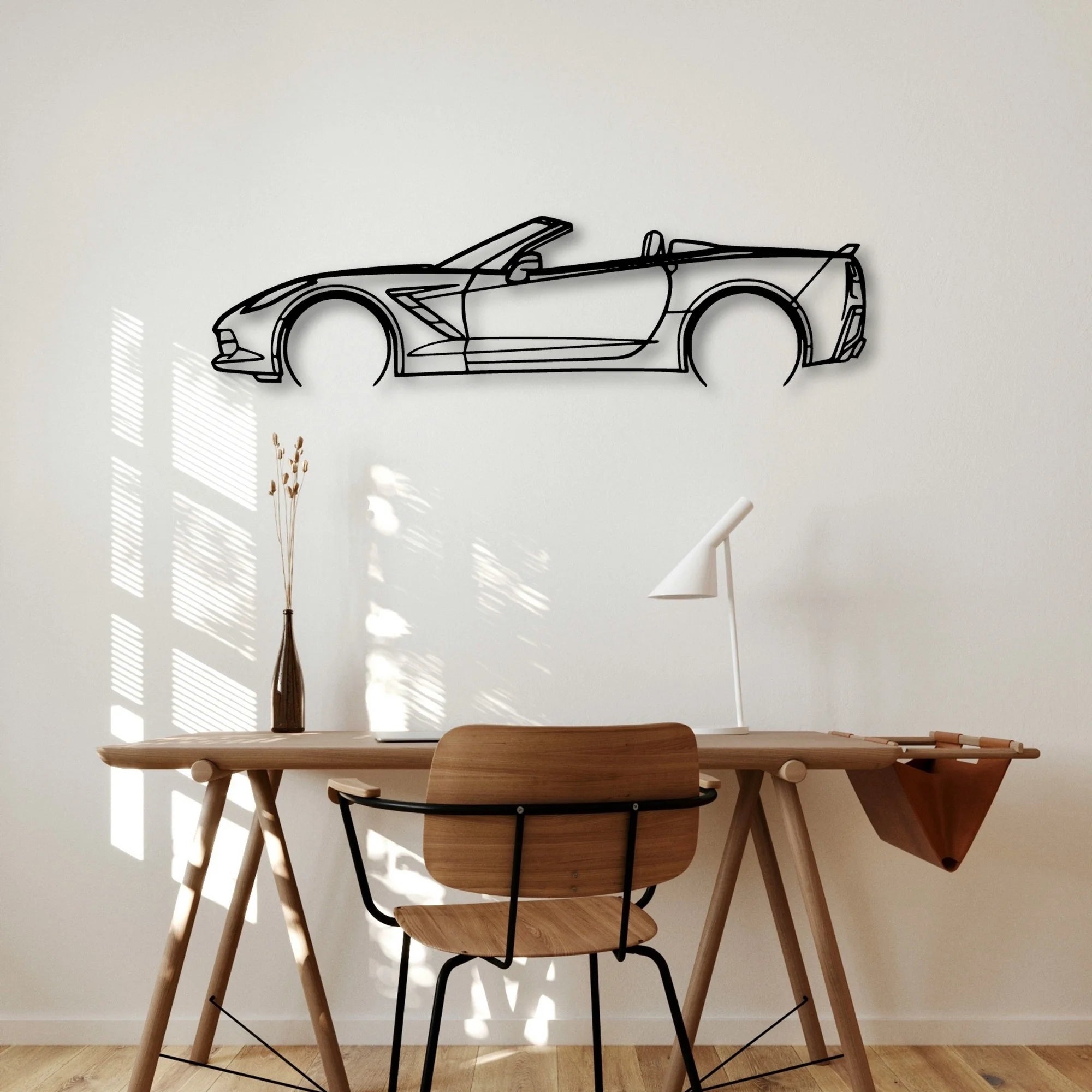 C7 2014 Cabrio Classic Silhouette Metal Wall Art - Automotive Garage Decor