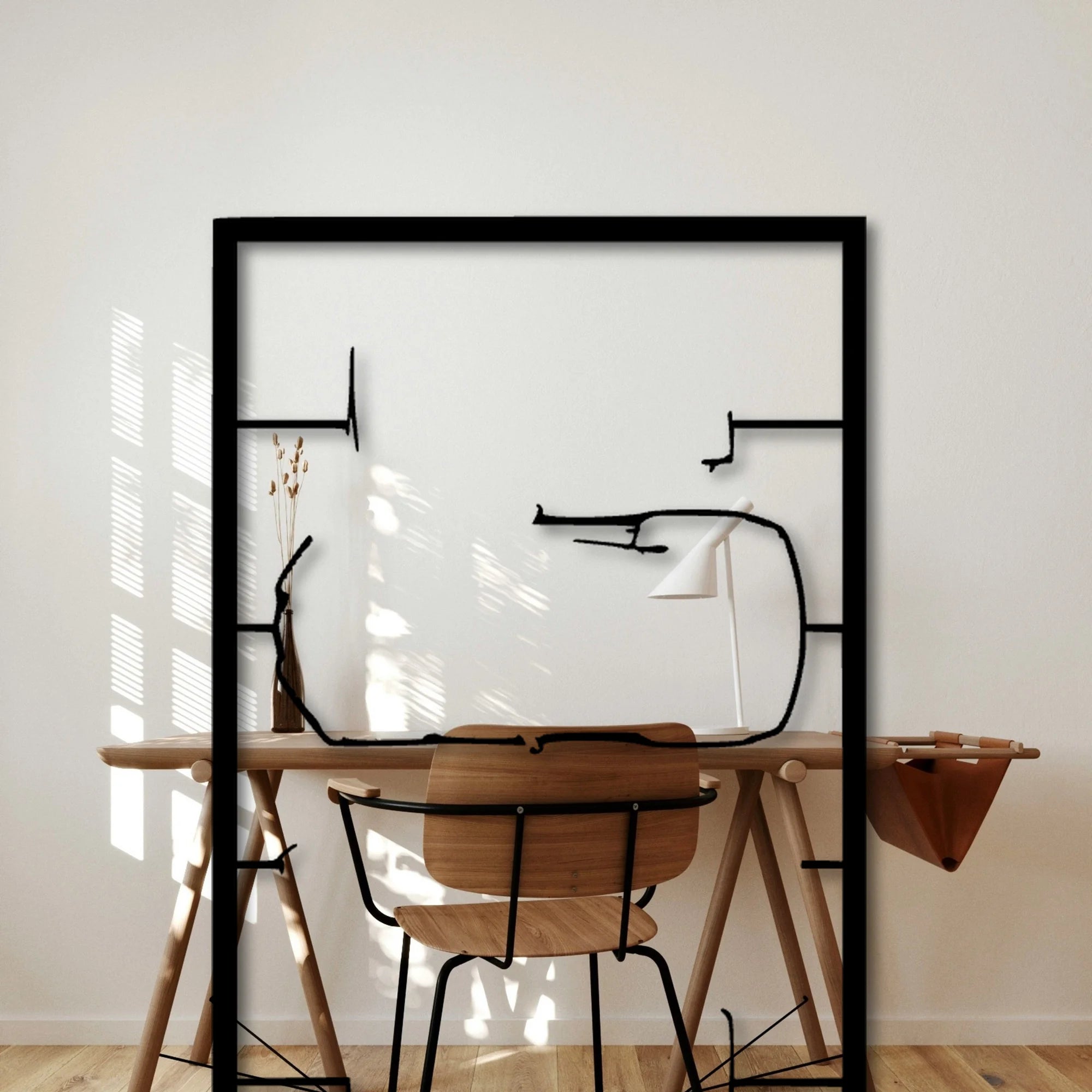 C7 Frame Classic Silhouette Metal Wall Art - Automotive Garage Decor