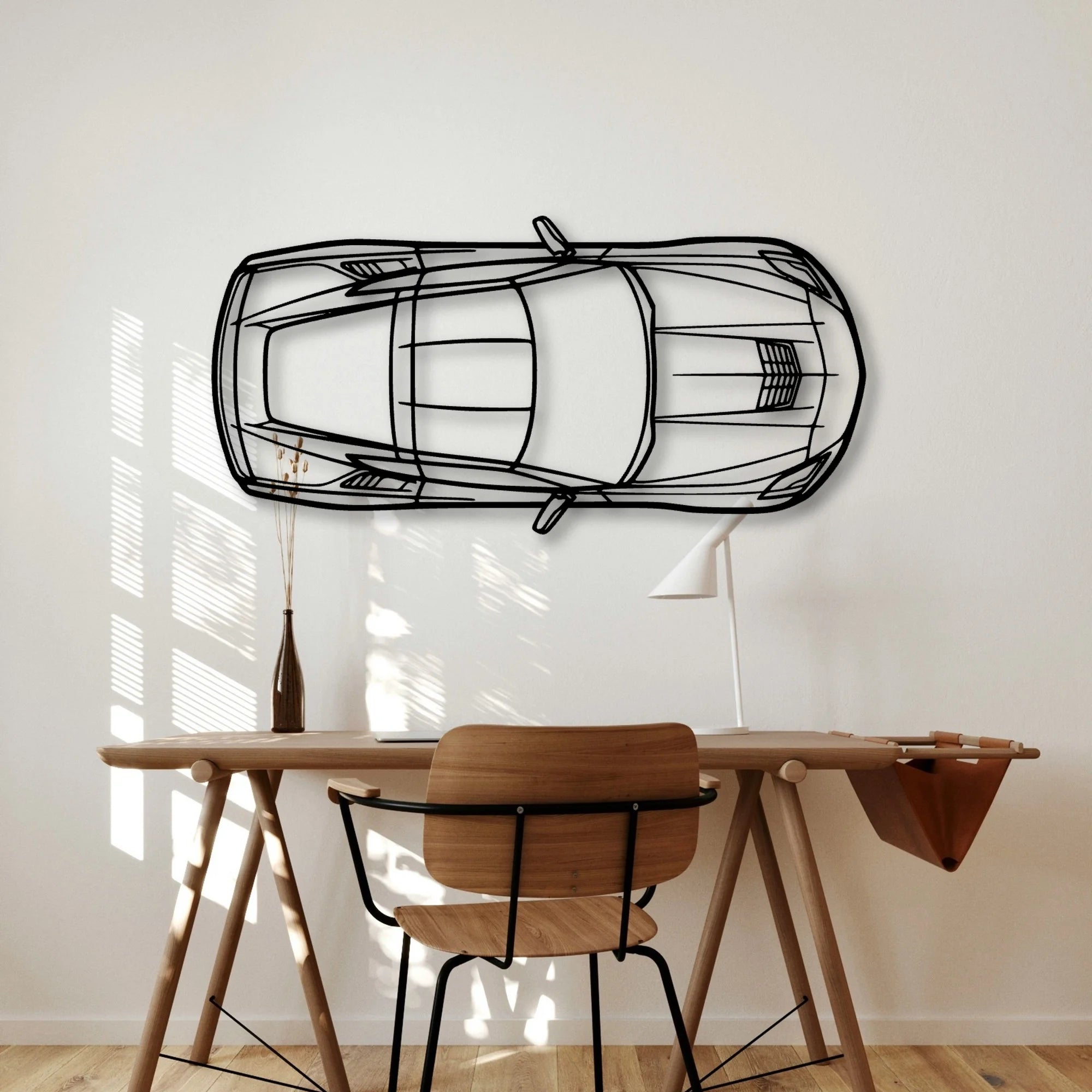 C7 TOP Classic Silhouette Metal Wall Art - Automotive Garage Decor