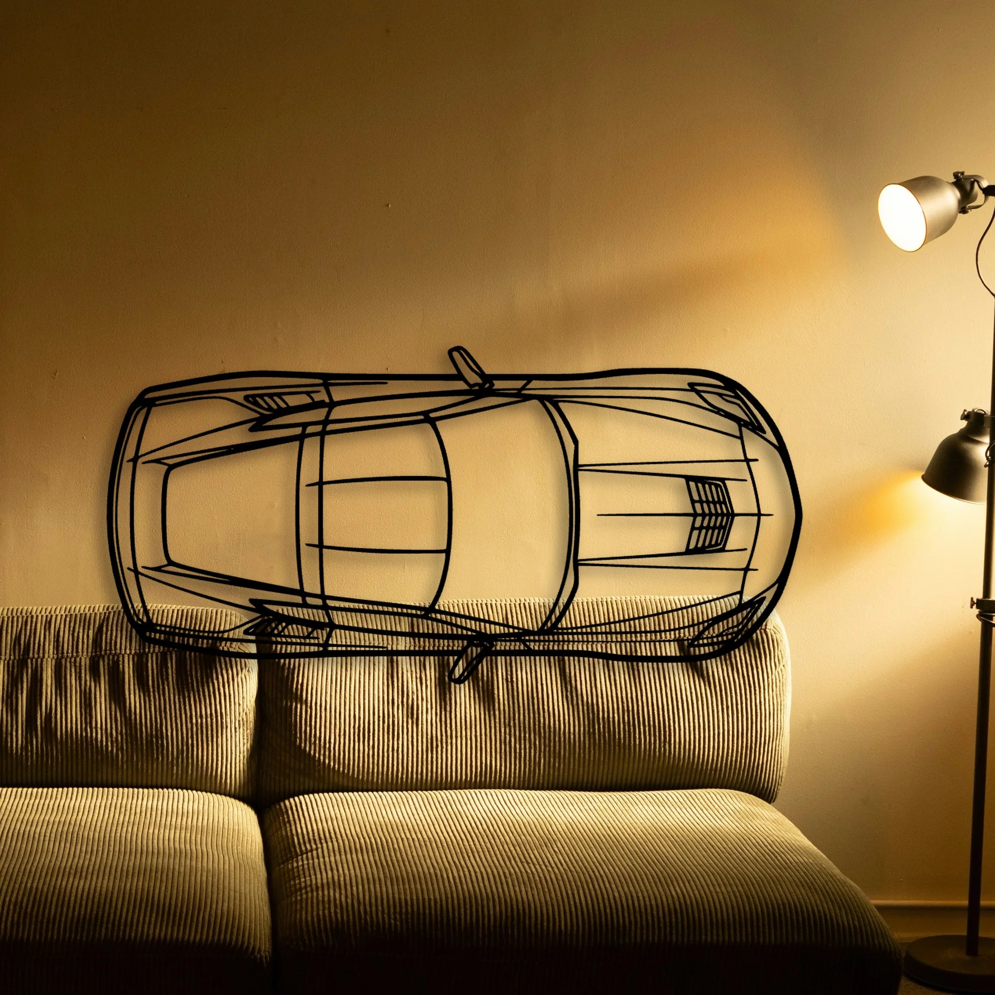 C7 TOP Classic Silhouette Metal Wall Art - Automotive Garage Decor
