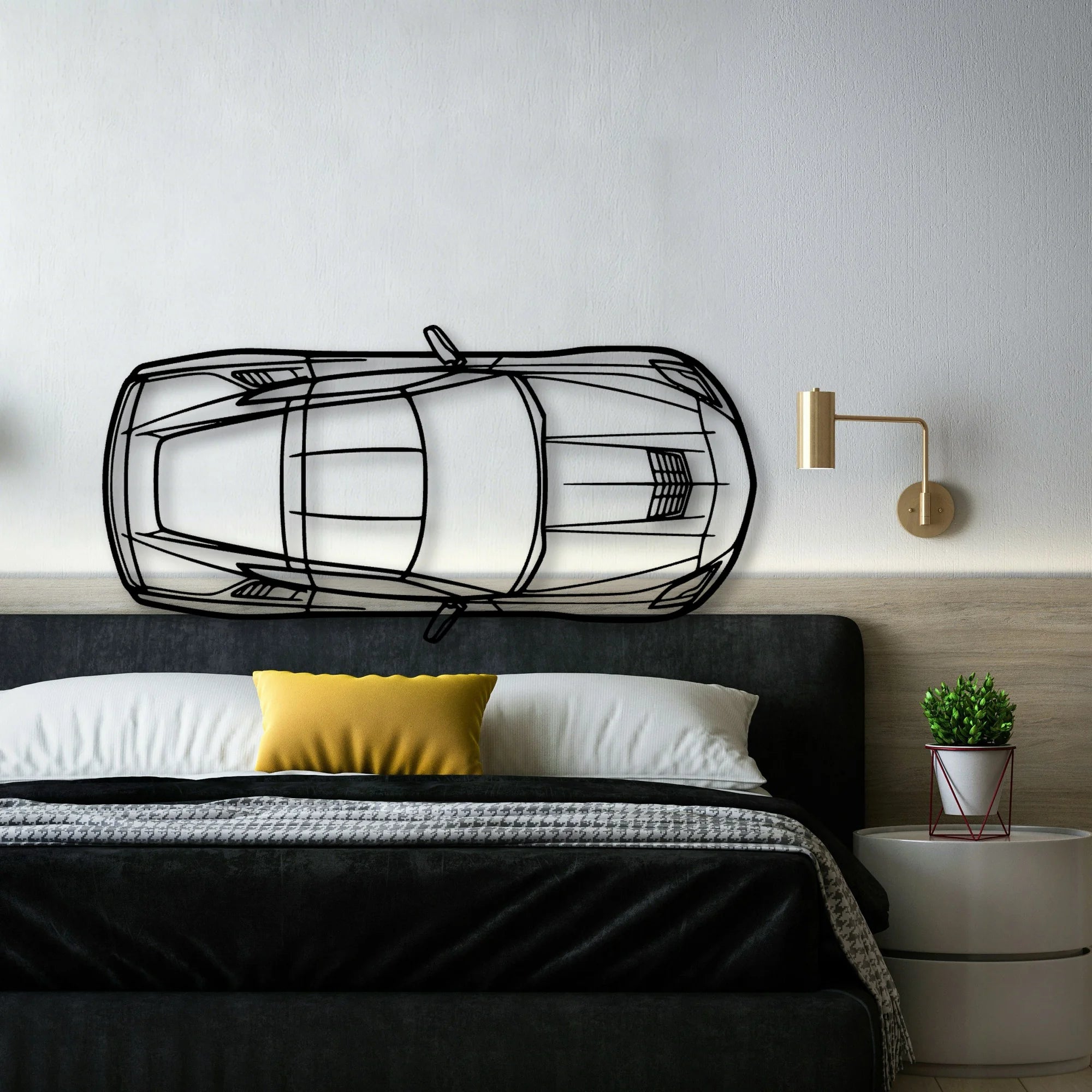 C7 TOP Classic Silhouette Metal Wall Art - Automotive Garage Decor