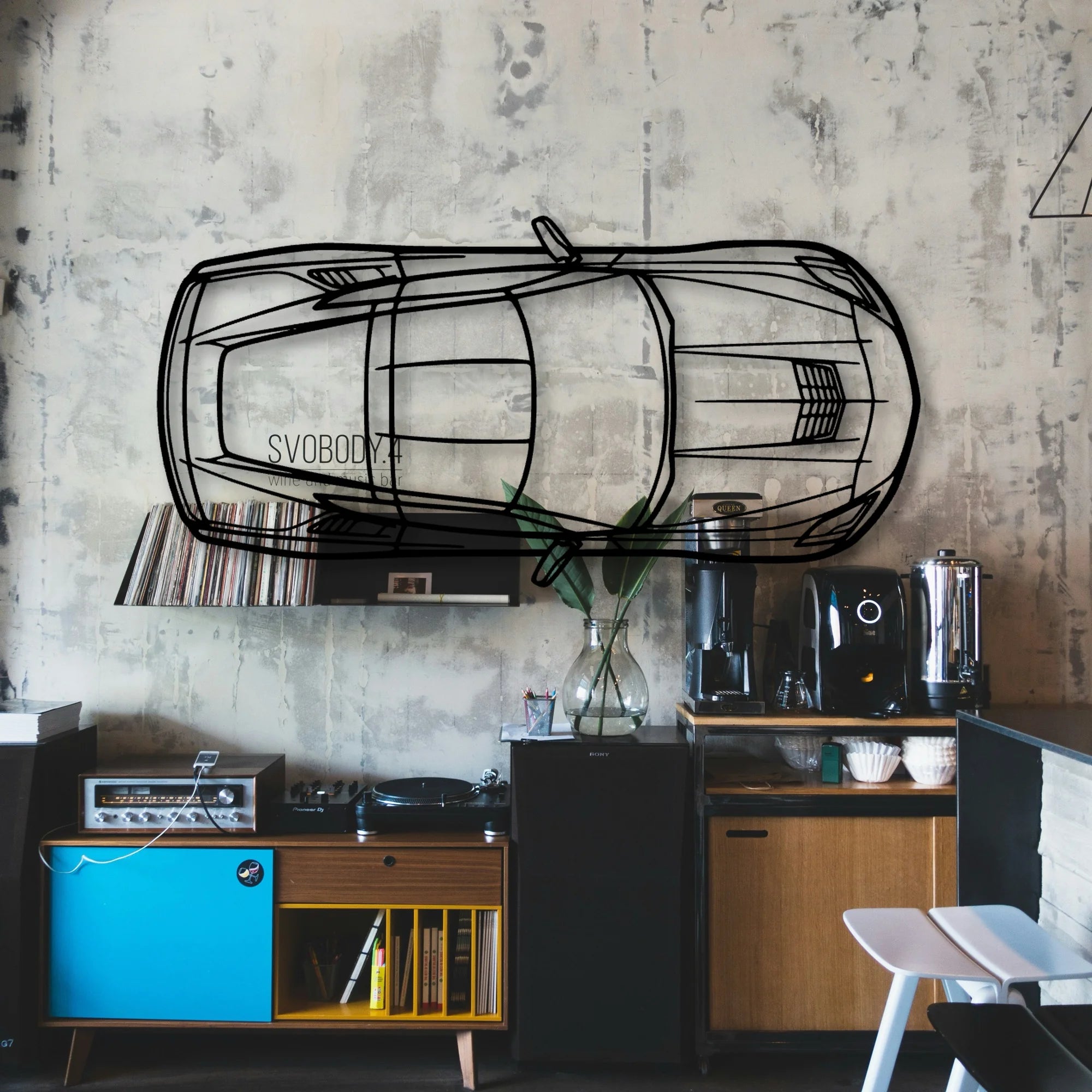 C7 TOP Classic Silhouette Metal Wall Art - Automotive Garage Decor