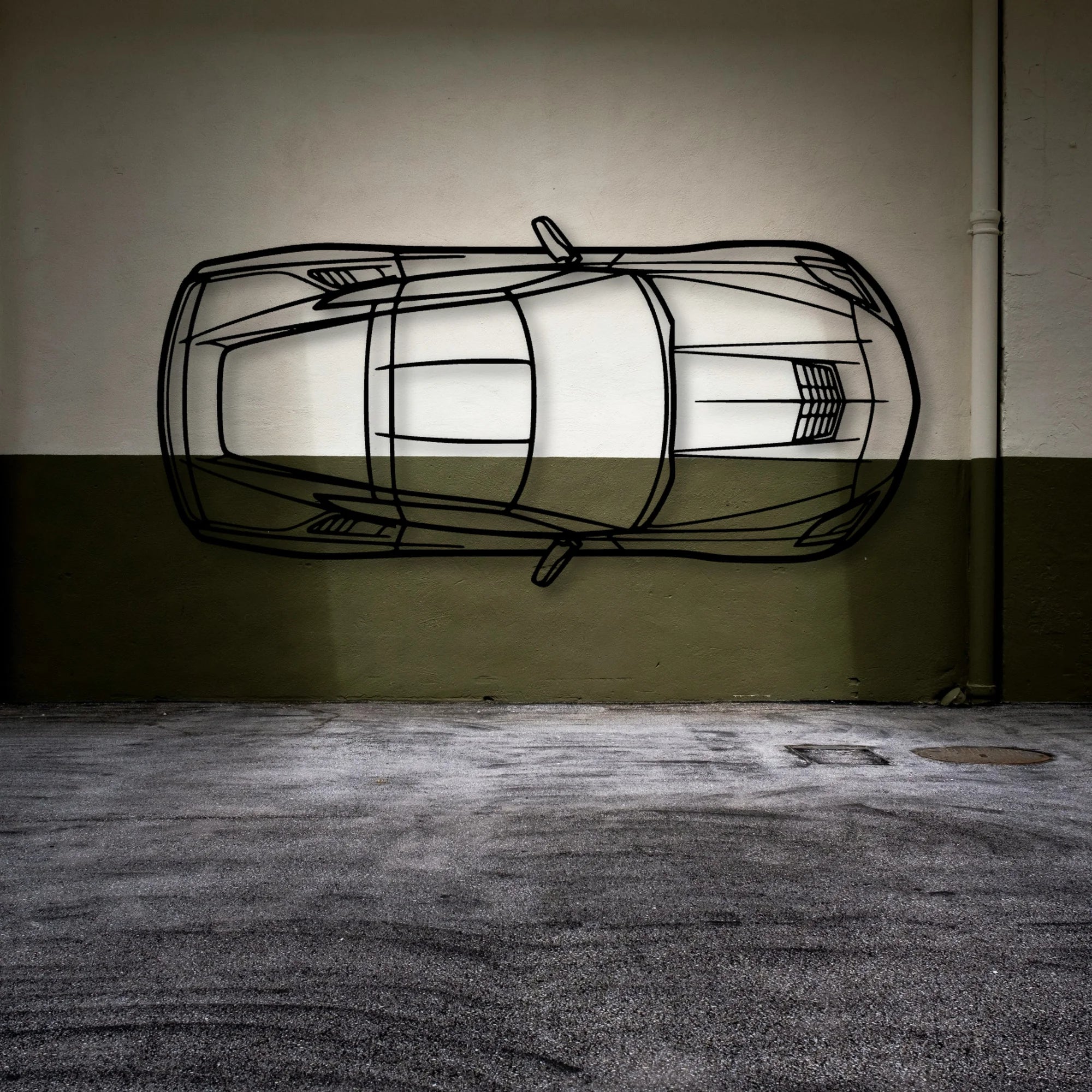 C7 TOP Classic Silhouette Metal Wall Art - Automotive Garage Decor