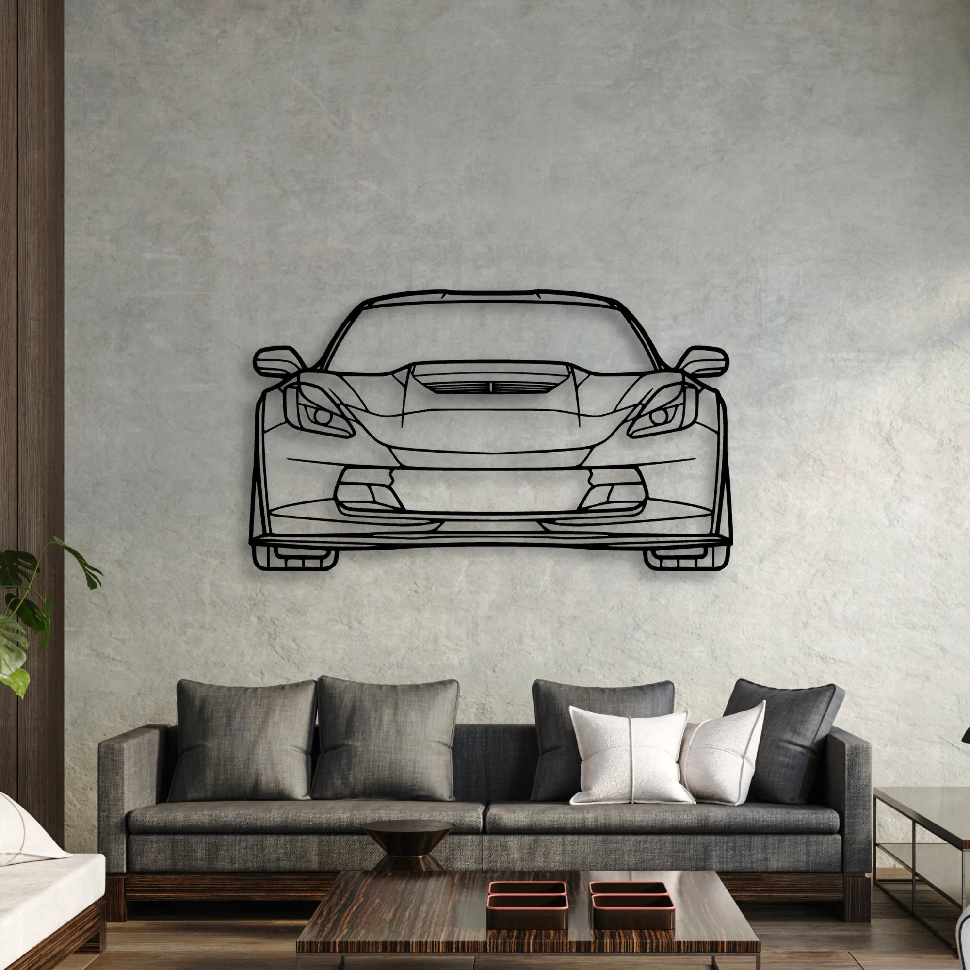 C7 Z06 2019 Classic Silhouette Metal Wall Art - Automotive Garage Decor