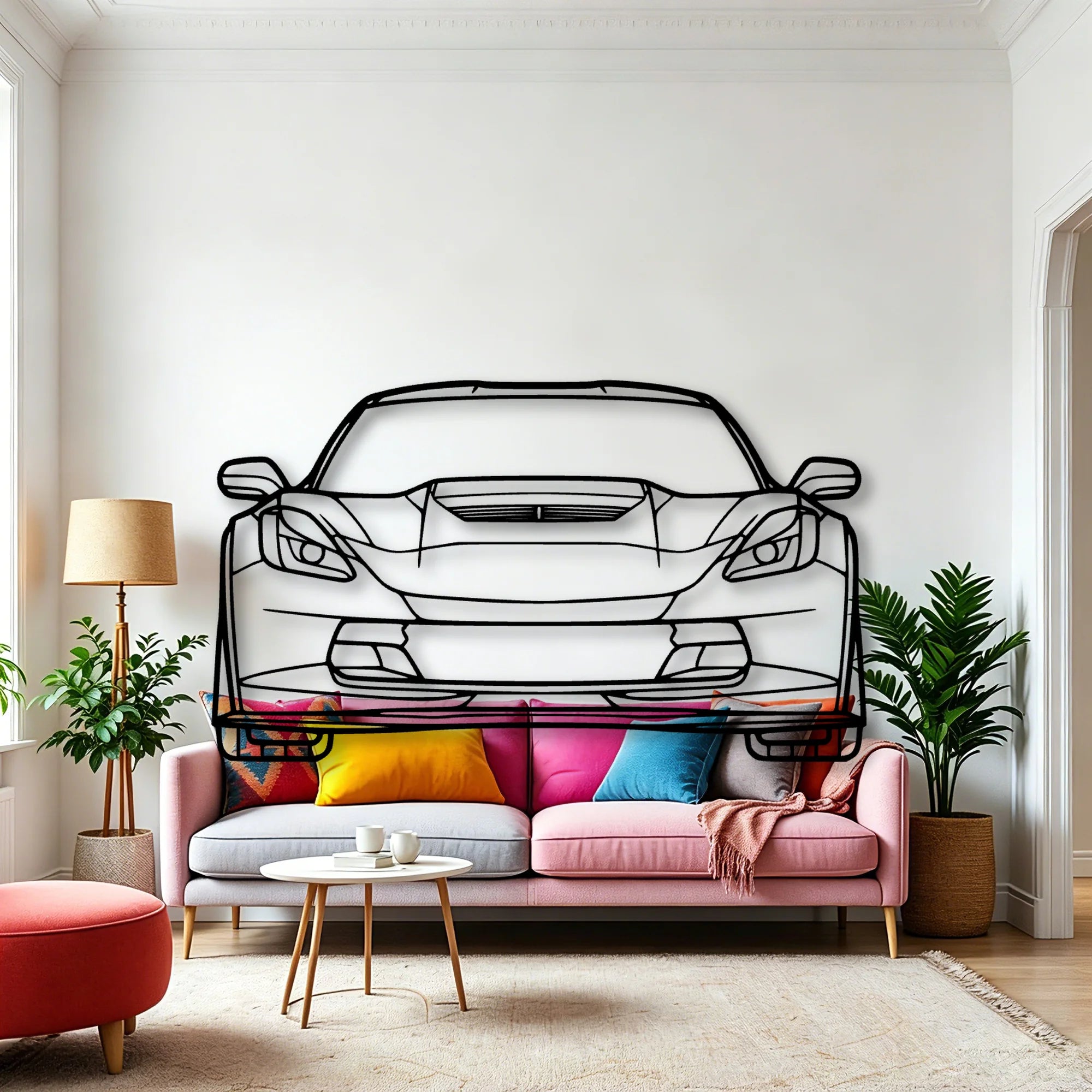 C7 Z06 2019 Classic Silhouette Metal Wall Art - Automotive Garage Decor