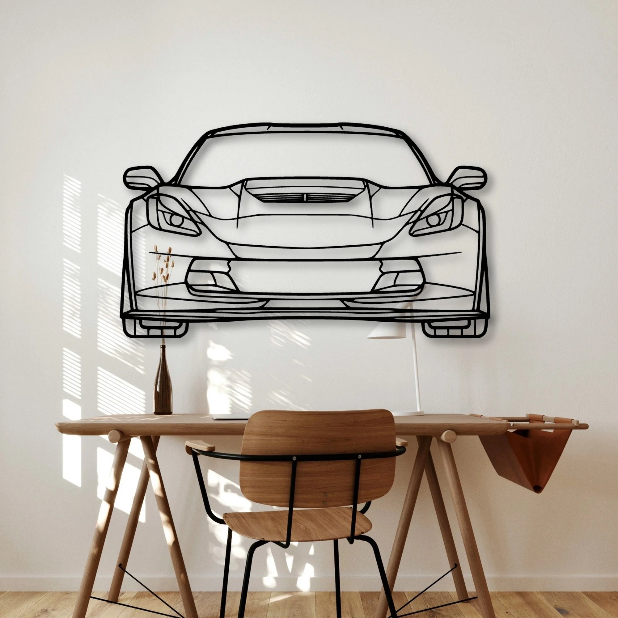 C7 Z06 2019 Classic Silhouette Metal Wall Art - Automotive Garage Decor