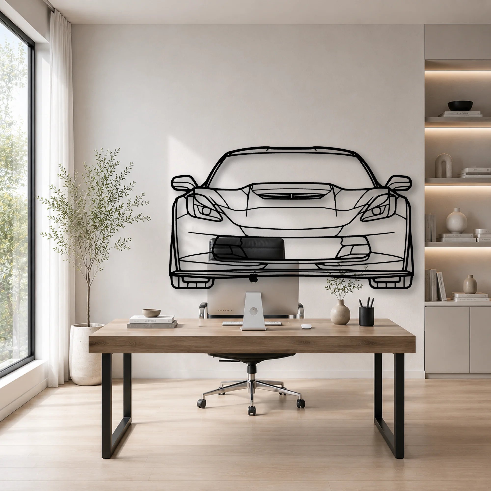 C7 Z06 2019 Classic Silhouette Metal Wall Art - Automotive Garage Decor