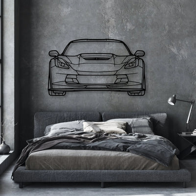 C7 Z06 2019 Classic Silhouette Metal Wall Art - Automotive Garage Decor