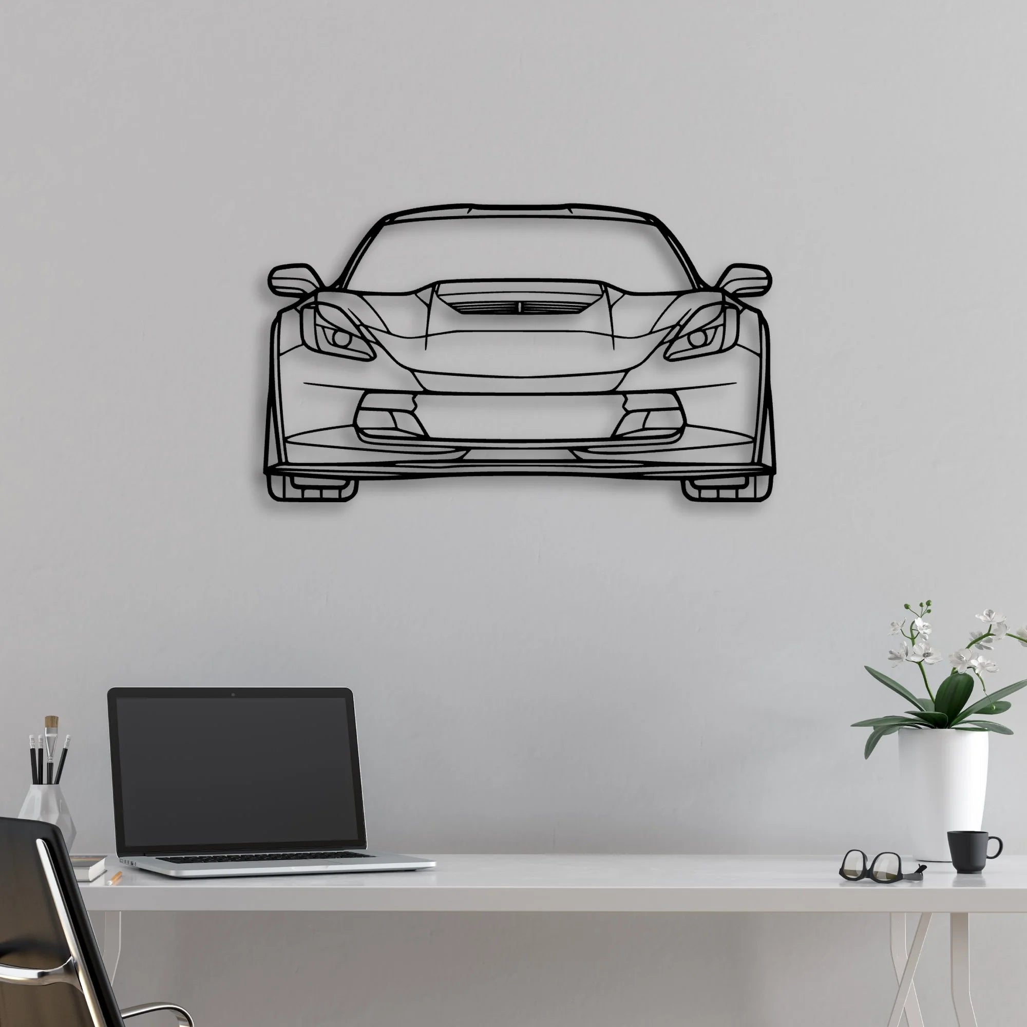 C7 Z06 2019 Classic Silhouette Metal Wall Art - Automotive Garage Decor