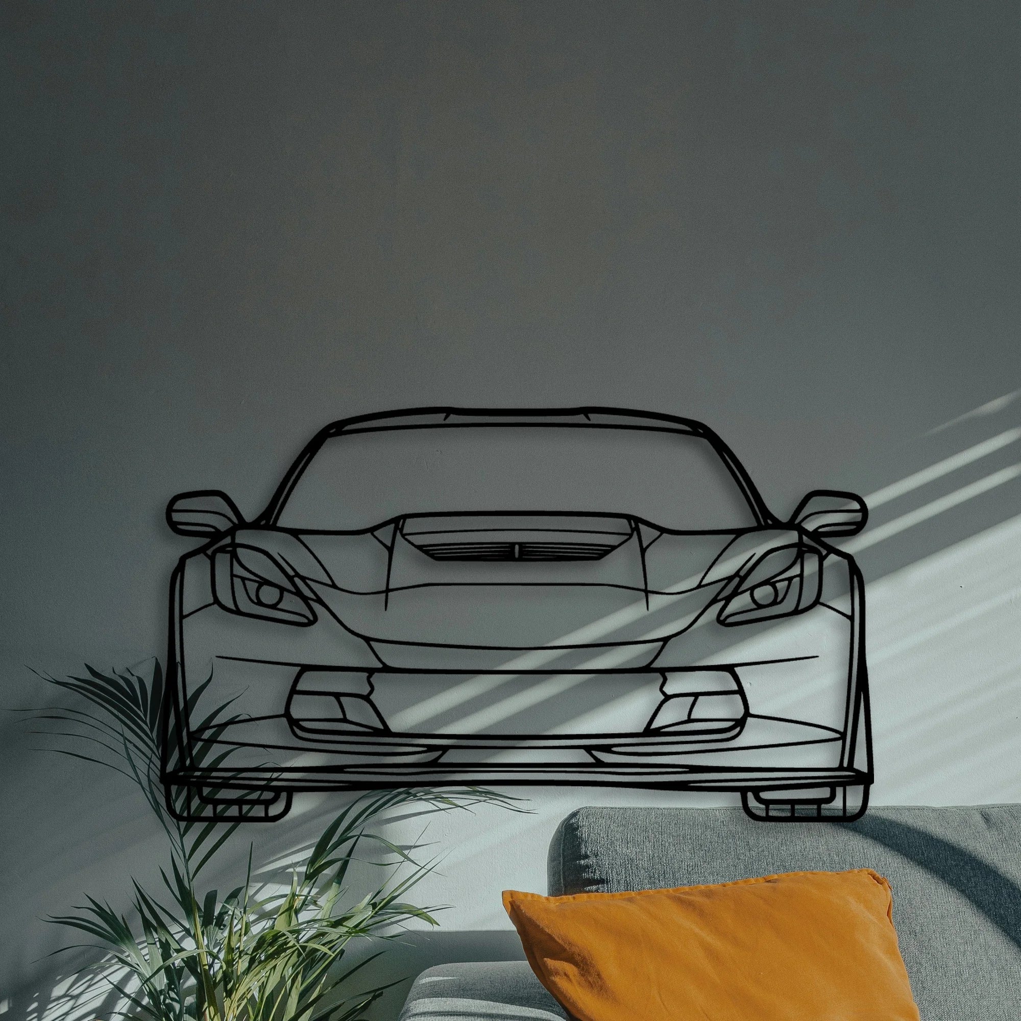 C7 Z06 2019 Classic Silhouette Metal Wall Art - Automotive Garage Decor