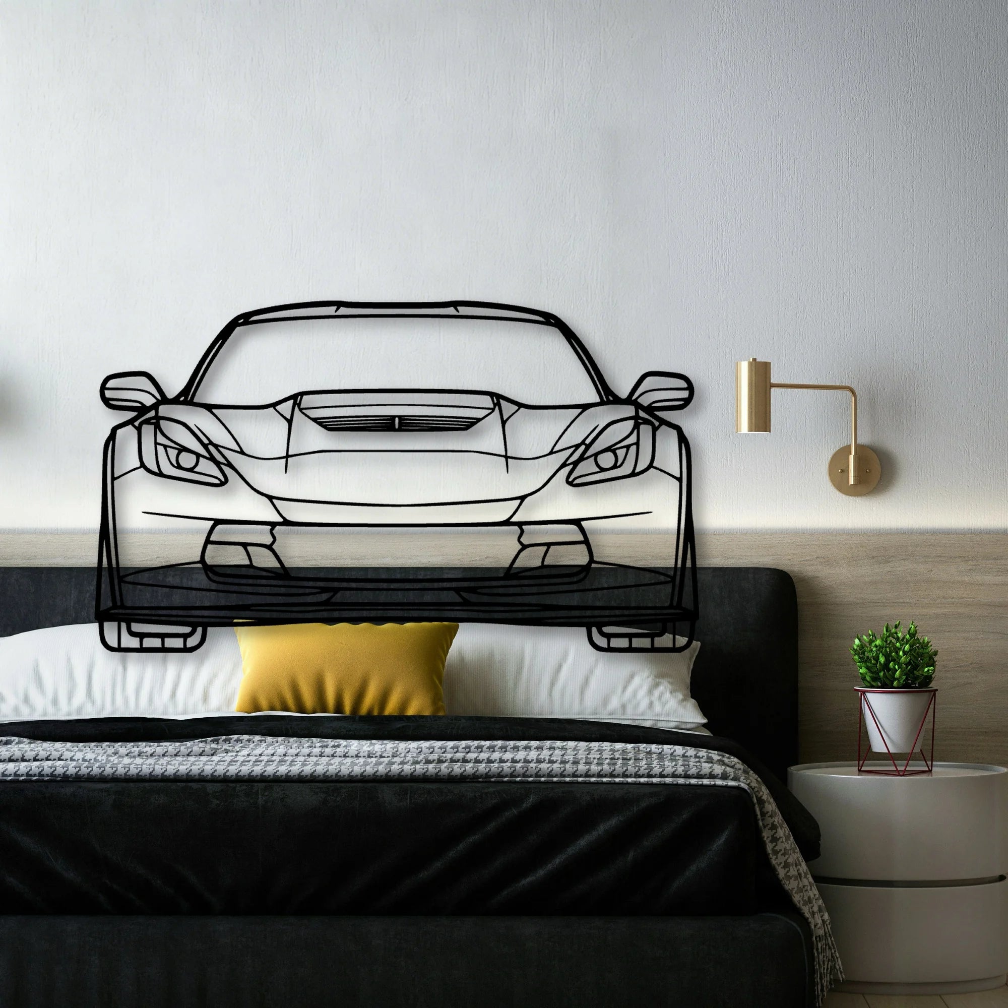 C7 Z06 2019 Classic Silhouette Metal Wall Art - Automotive Garage Decor