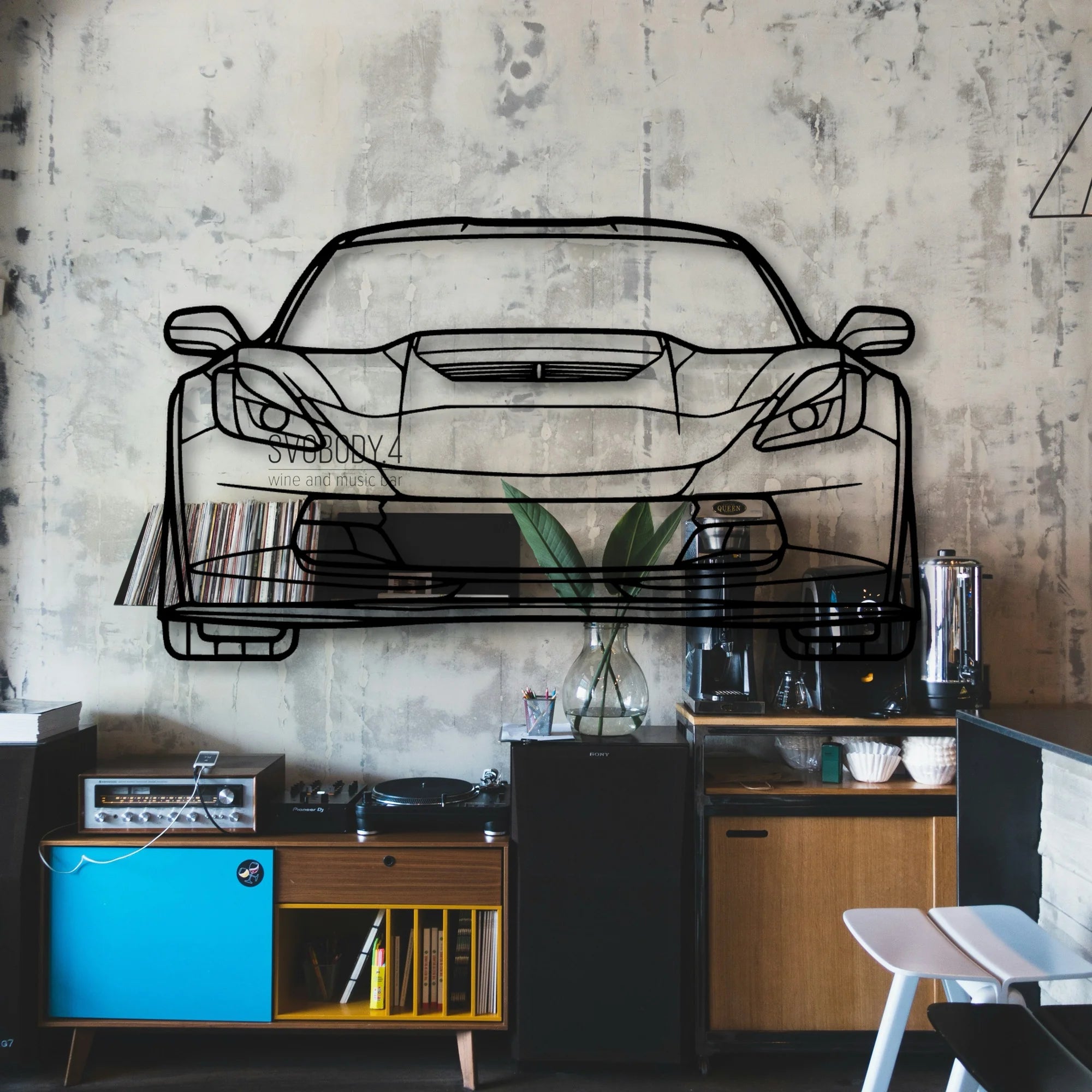 C7 Z06 2019 Classic Silhouette Metal Wall Art - Automotive Garage Decor