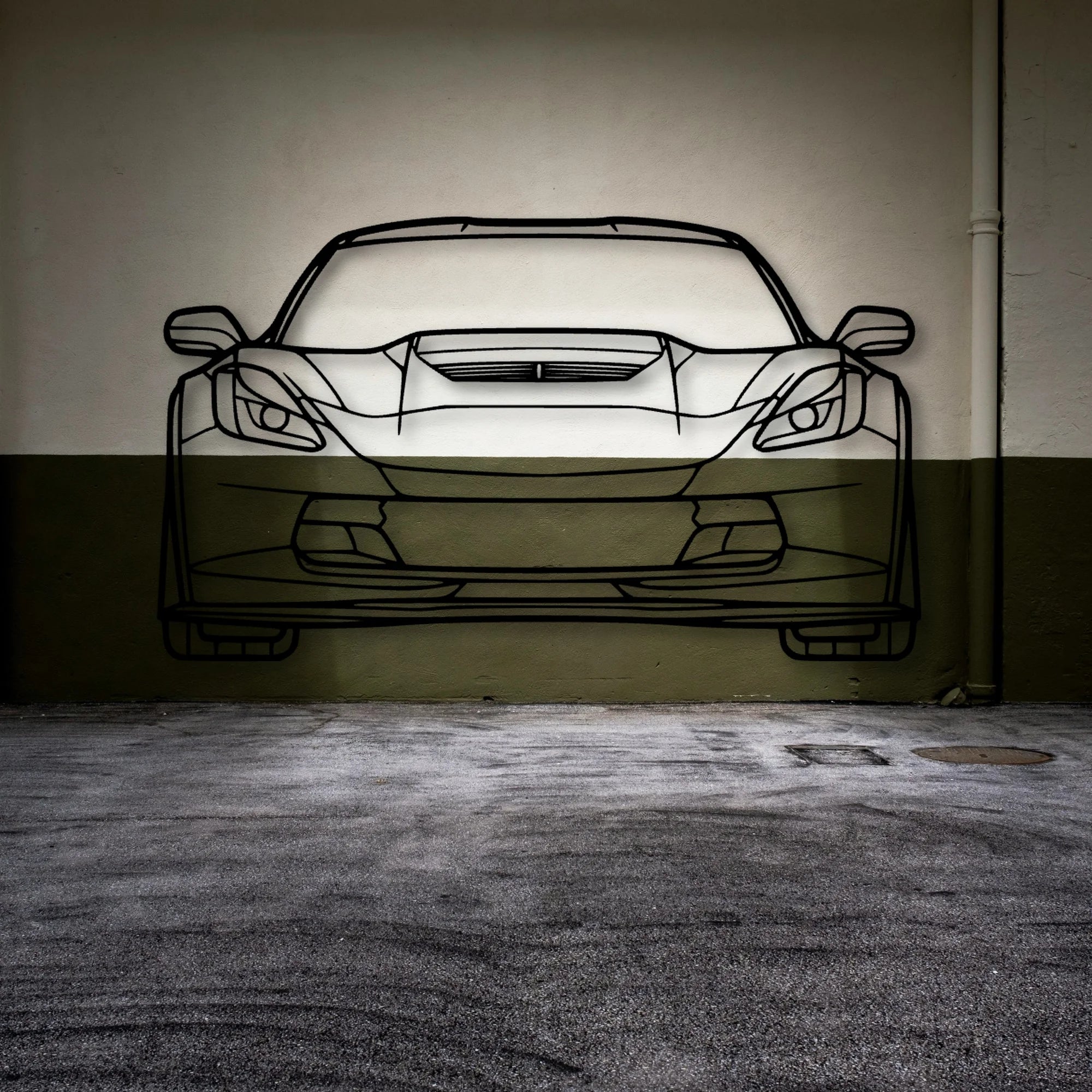 C7 Z06 2019 Classic Silhouette Metal Wall Art - Automotive Garage Decor