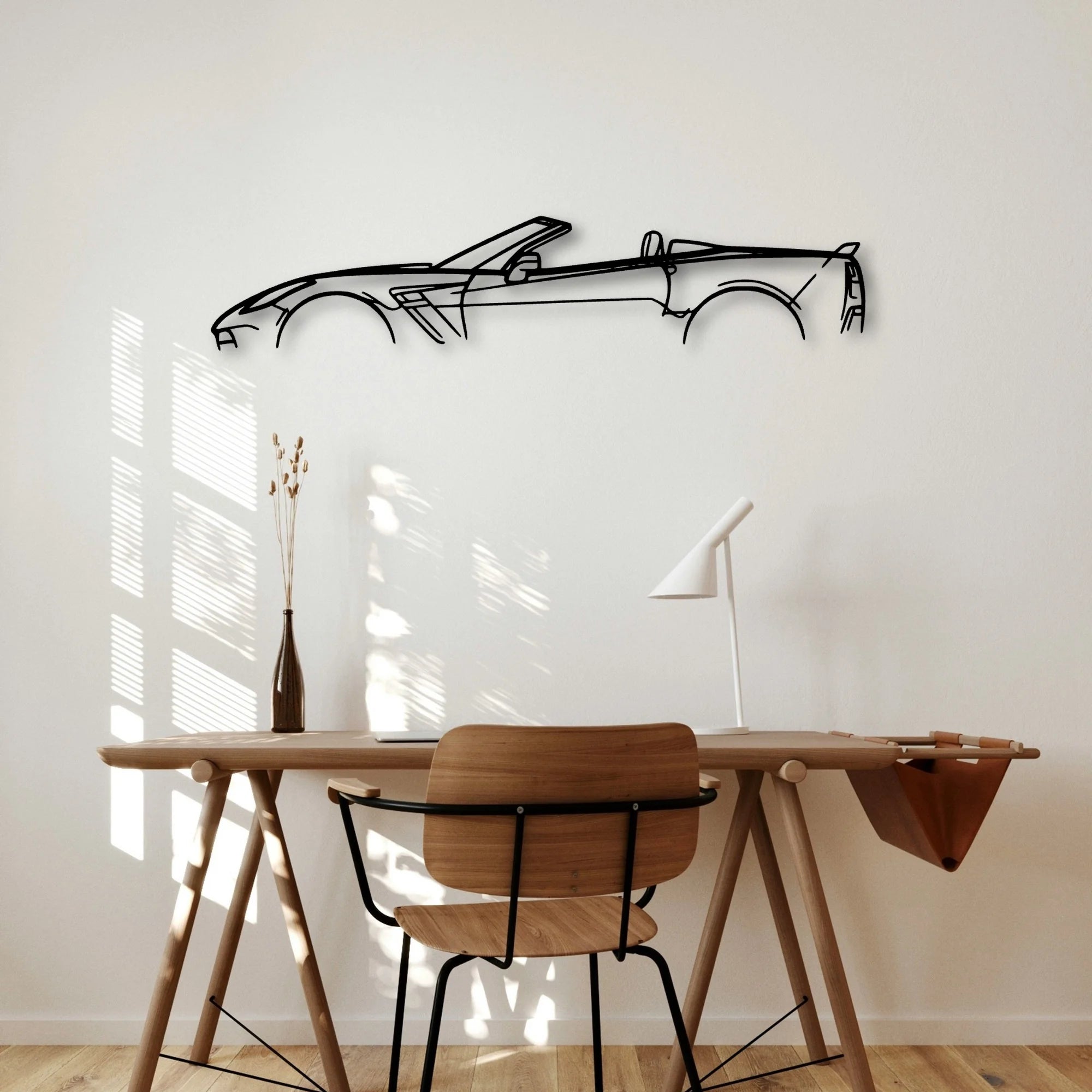 C7 Z06 Cabrio 2016 Classic Silhouette Metal Wall Art - Automotive Garage Decor