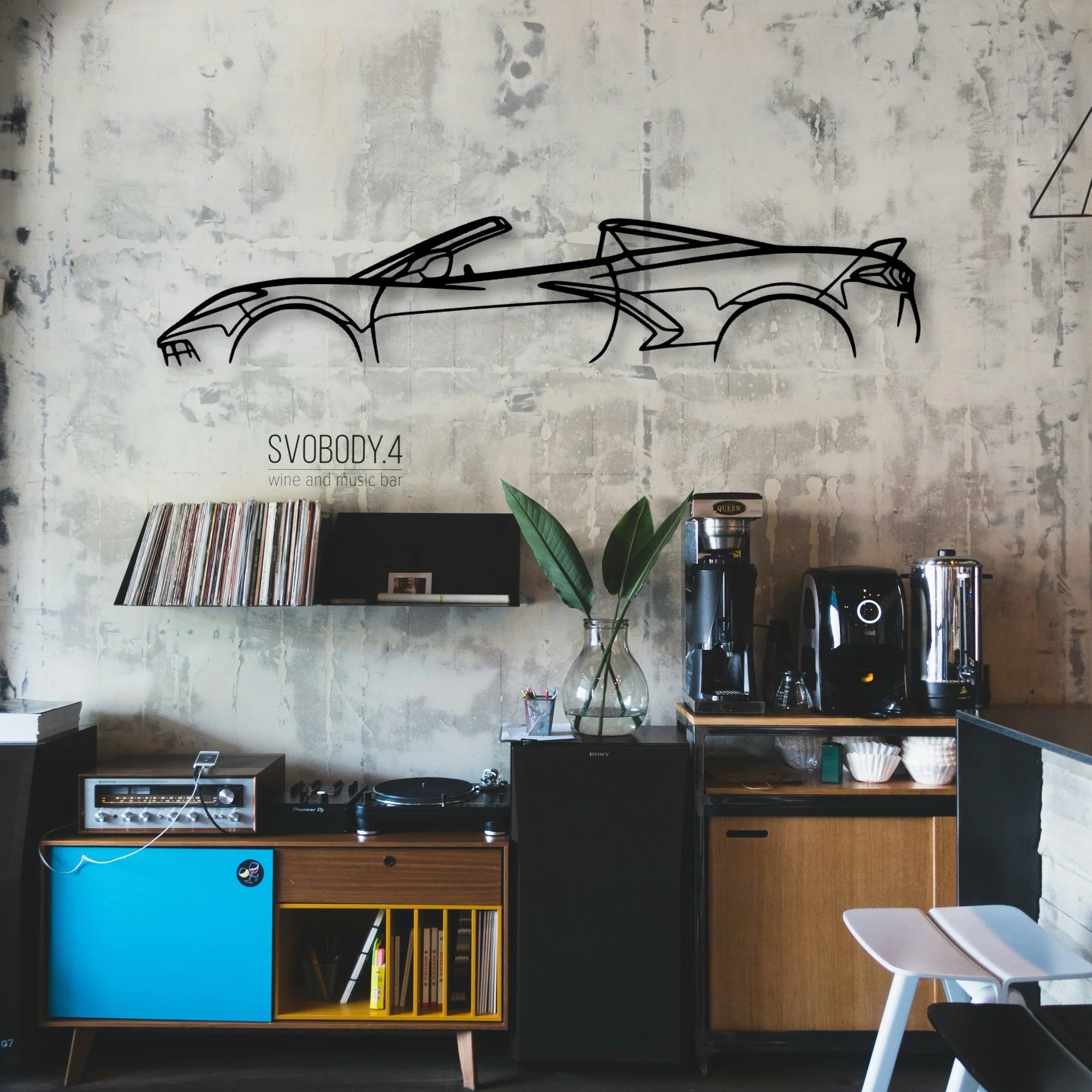 C8 2023 Convertible Classic Silhouette Metal Wall Art - Automotive Garage Decor