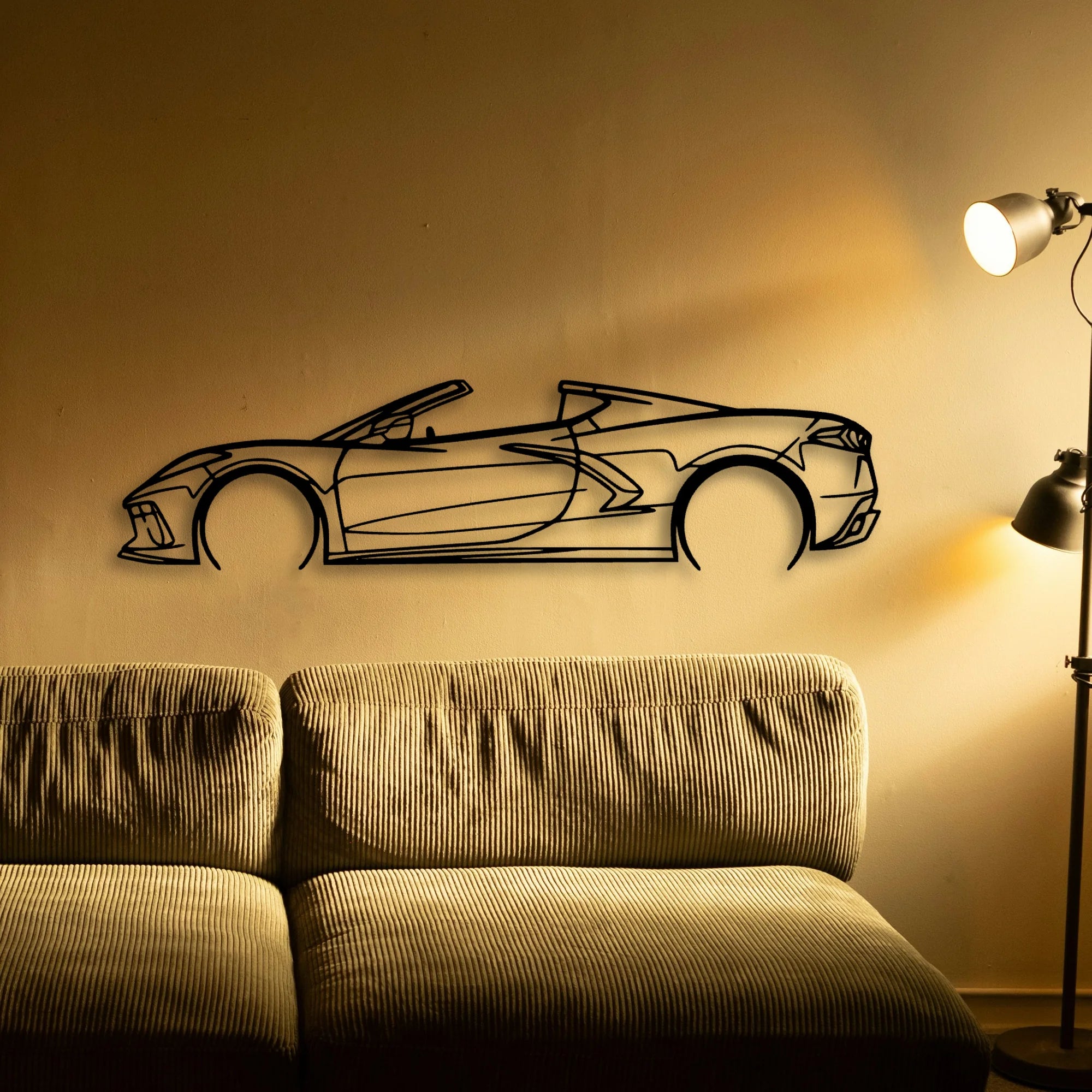 C8 3LT 2023 Classic Silhouette Metal Wall Art - Automotive Garage Decor
