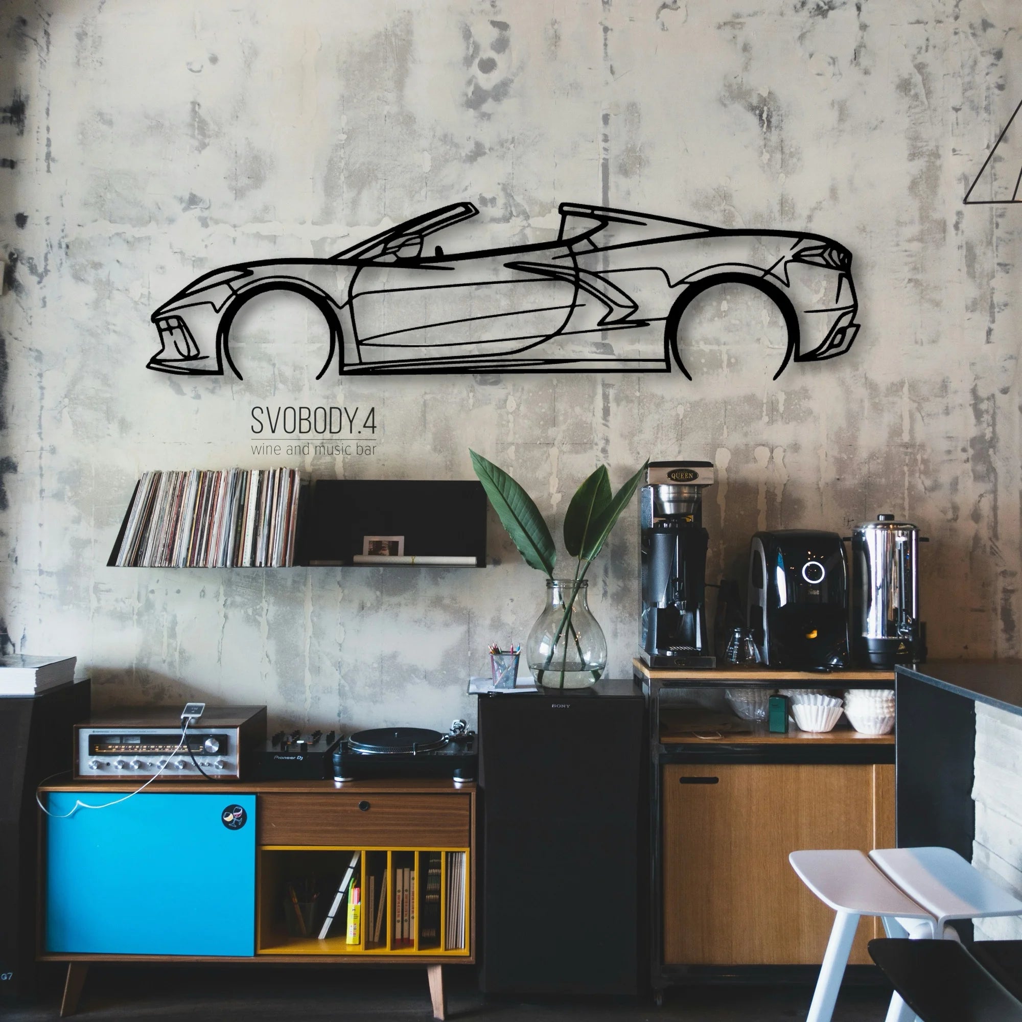 C8 3LT 2023 Classic Silhouette Metal Wall Art - Automotive Garage Decor