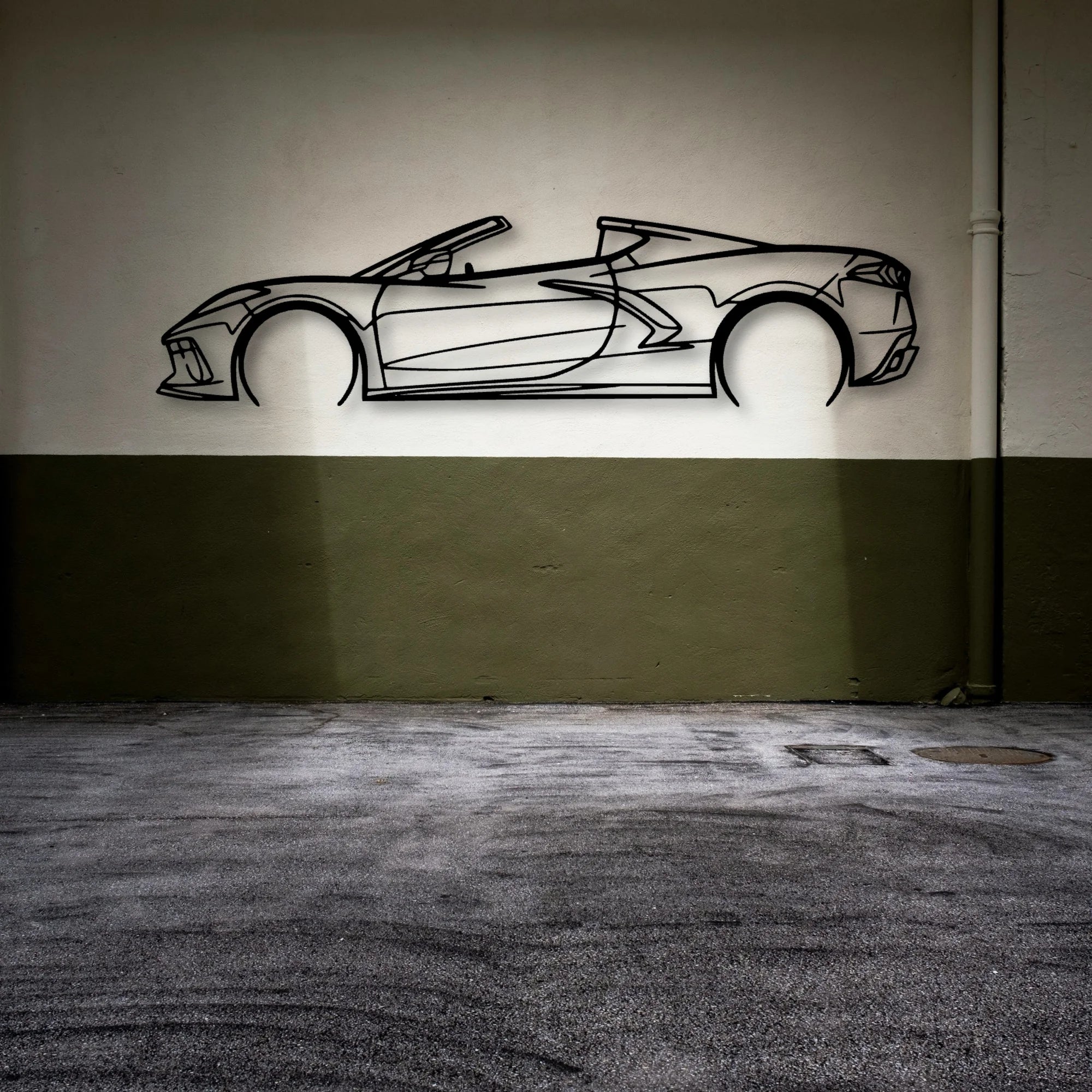 C8 3LT 2023 Classic Silhouette Metal Wall Art - Automotive Garage Decor