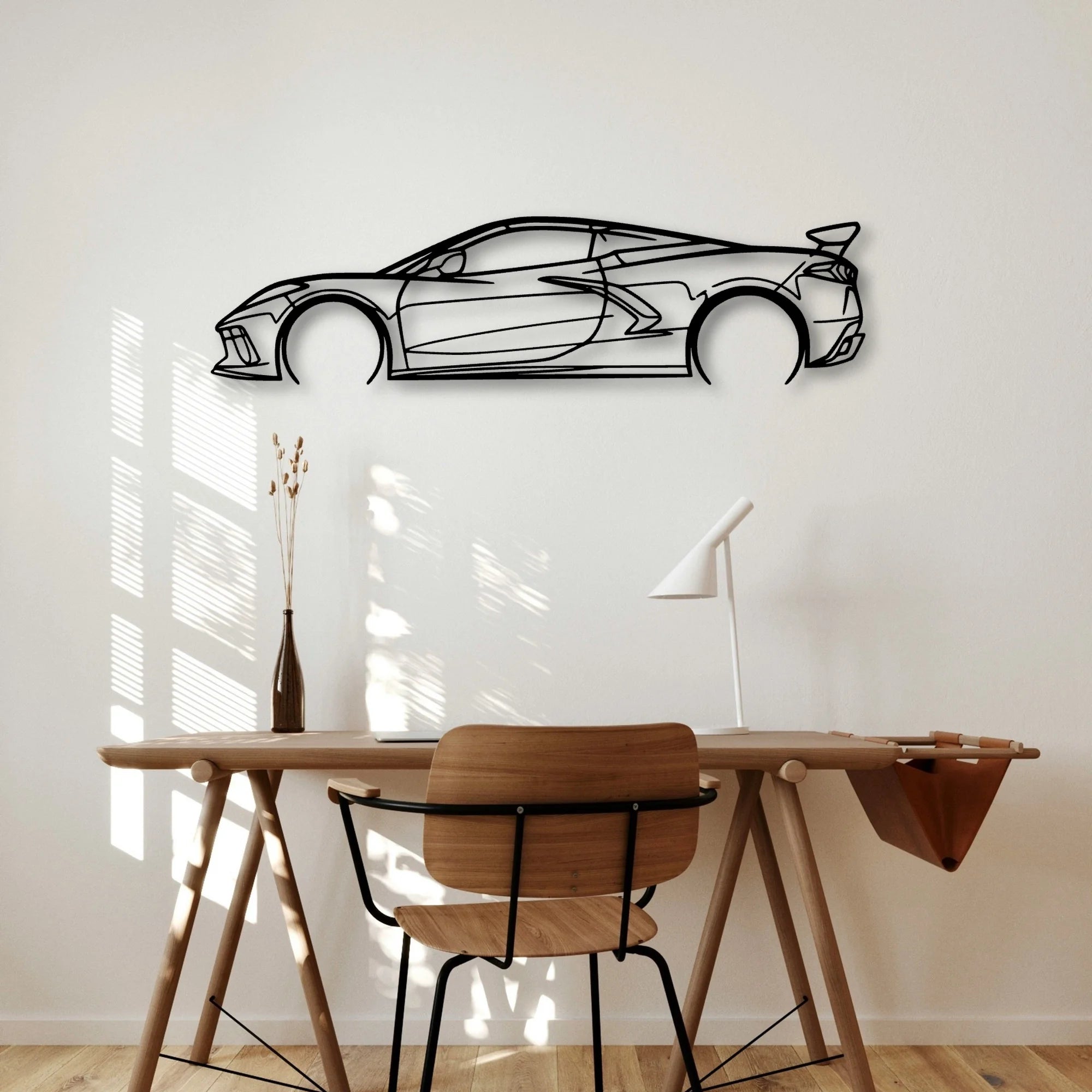 C8 HTC 2 Classic Silhouette Metal Wall Art - Automotive Garage Decor