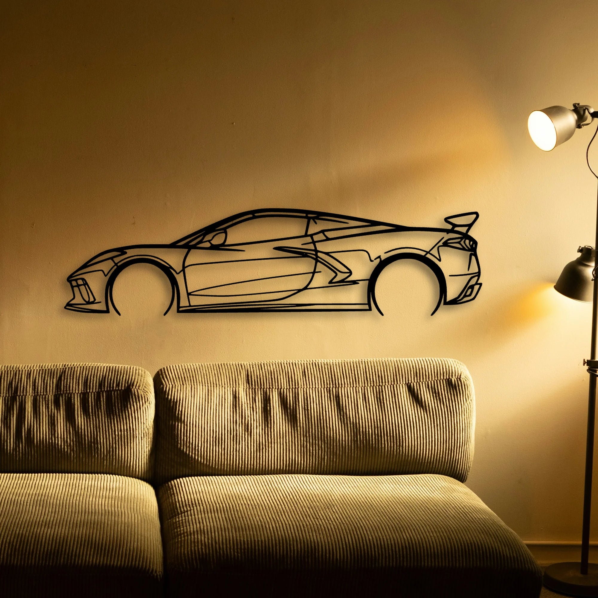 C8 HTC 2 Classic Silhouette Metal Wall Art - Automotive Garage Decor