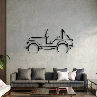 CJ5 1969 Classic Silhouette Metal Wall Art - Automotive Garage Decor