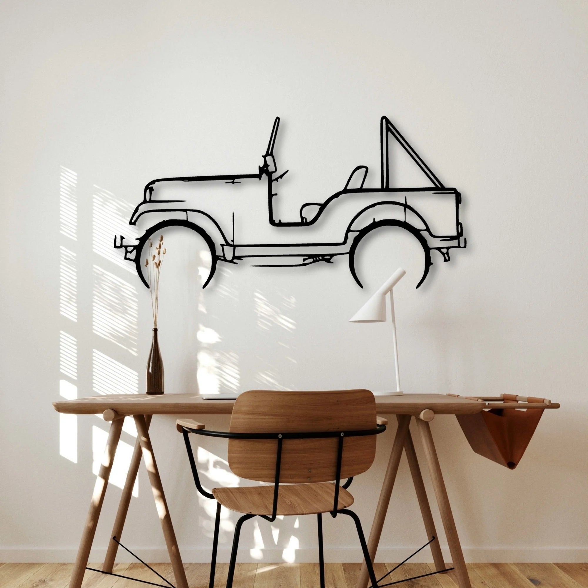 CJ5 1969 Classic Silhouette Metal Wall Art - Automotive Garage Decor