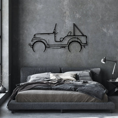 CJ5 1969 Classic Silhouette Metal Wall Art - Automotive Garage Decor