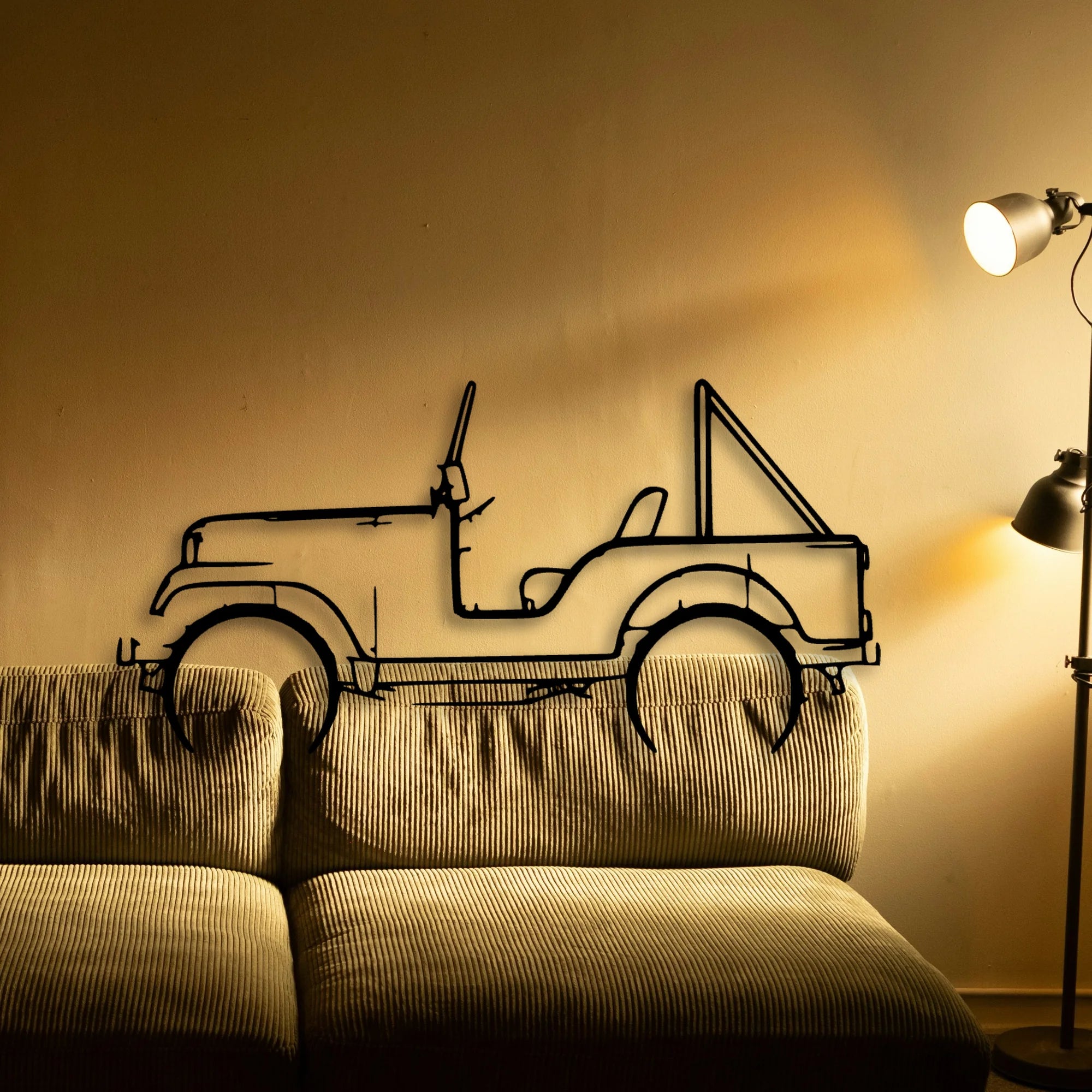 CJ5 1969 Classic Silhouette Metal Wall Art - Automotive Garage Decor