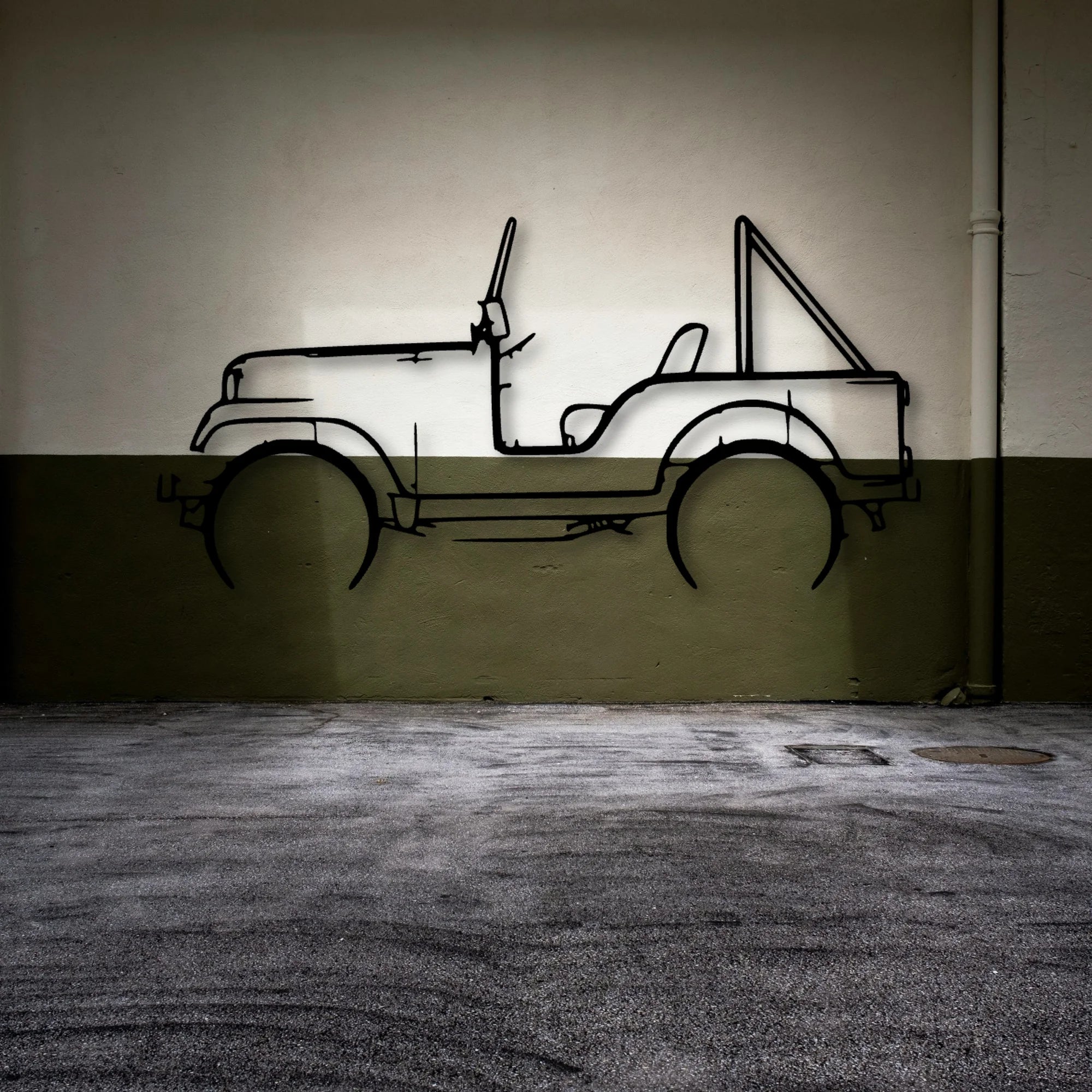 CJ5 1969 Classic Silhouette Metal Wall Art - Automotive Garage Decor