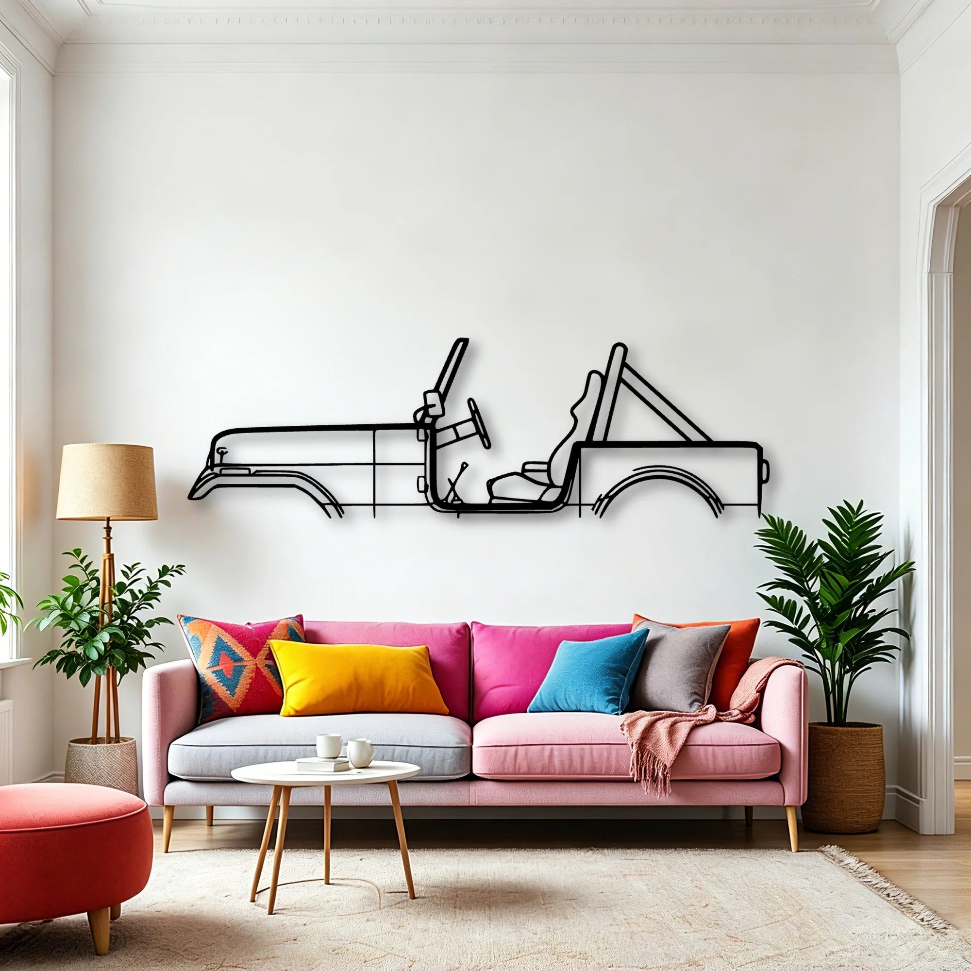 CJ7 1986 Classic Silhouette Metal Wall Art - Automotive Garage Decor