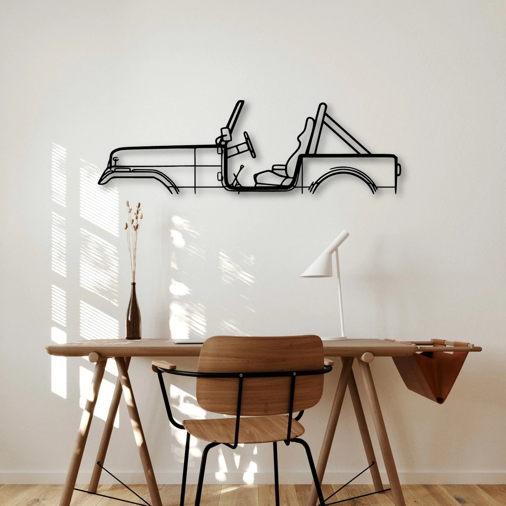 CJ7 1986 Classic Silhouette Metal Wall Art - Automotive Garage Decor