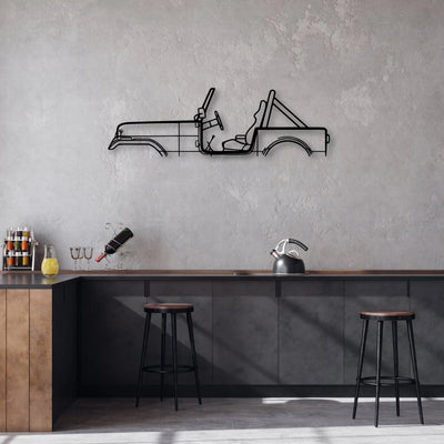 CJ7 1986 Classic Silhouette Metal Wall Art - Automotive Garage Decor