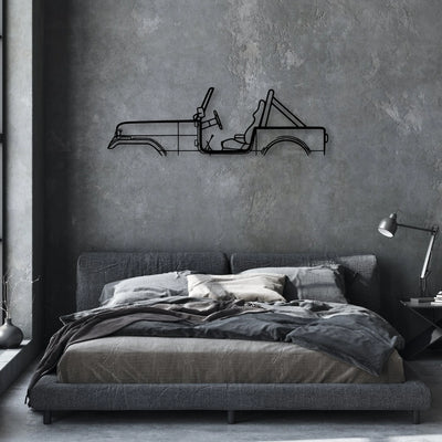 CJ7 1986 Classic Silhouette Metal Wall Art - Automotive Garage Decor