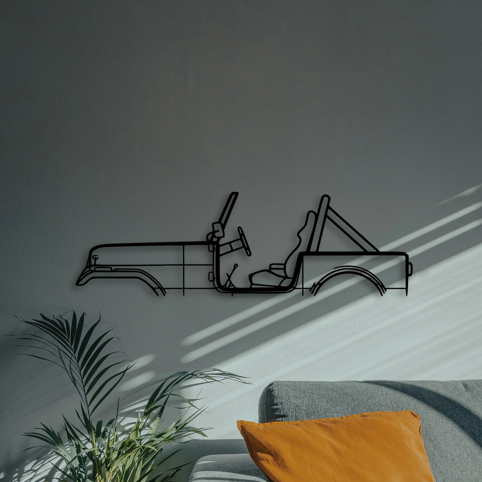 CJ7 1986 Classic Silhouette Metal Wall Art - Automotive Garage Decor