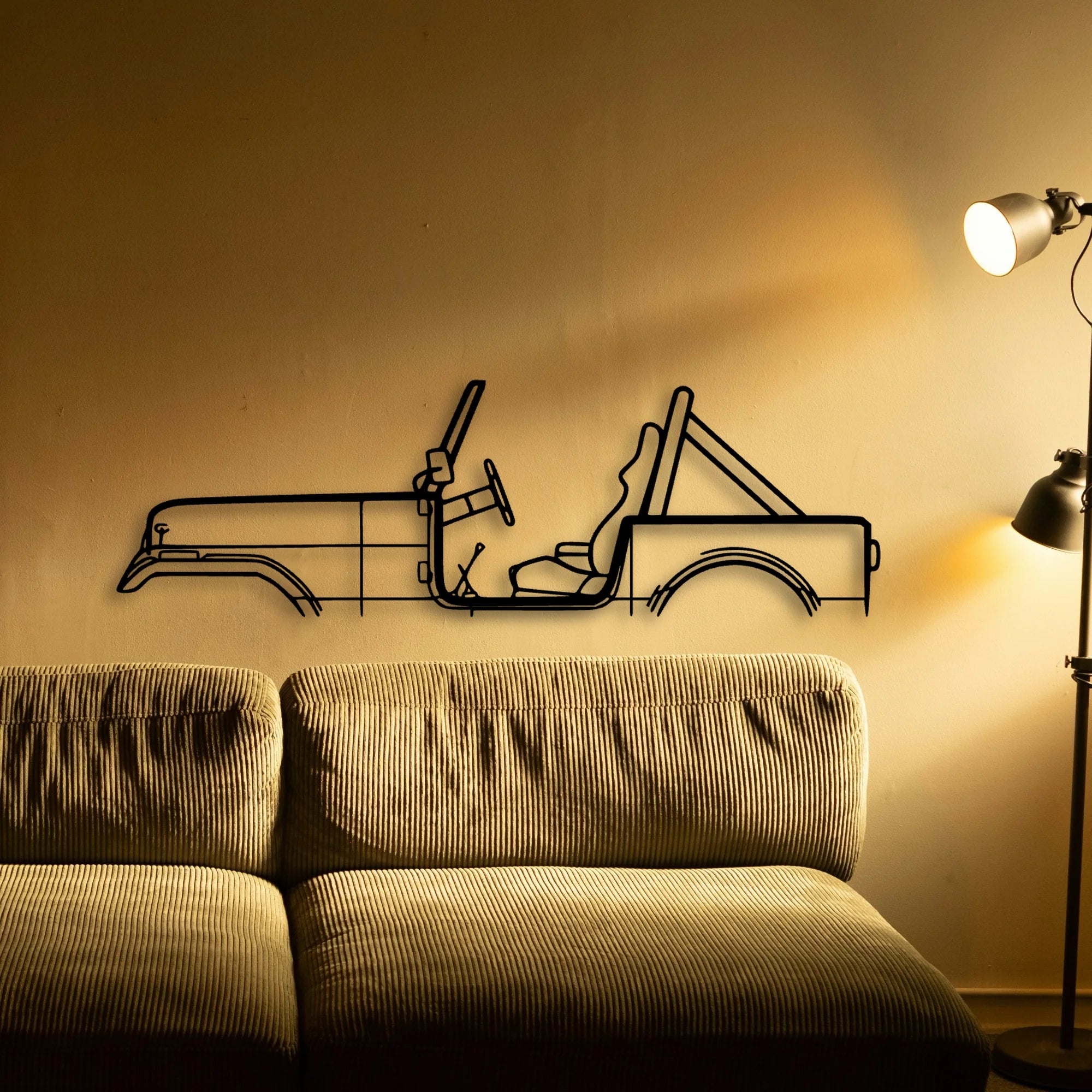 CJ7 1986 Classic Silhouette Metal Wall Art - Automotive Garage Decor
