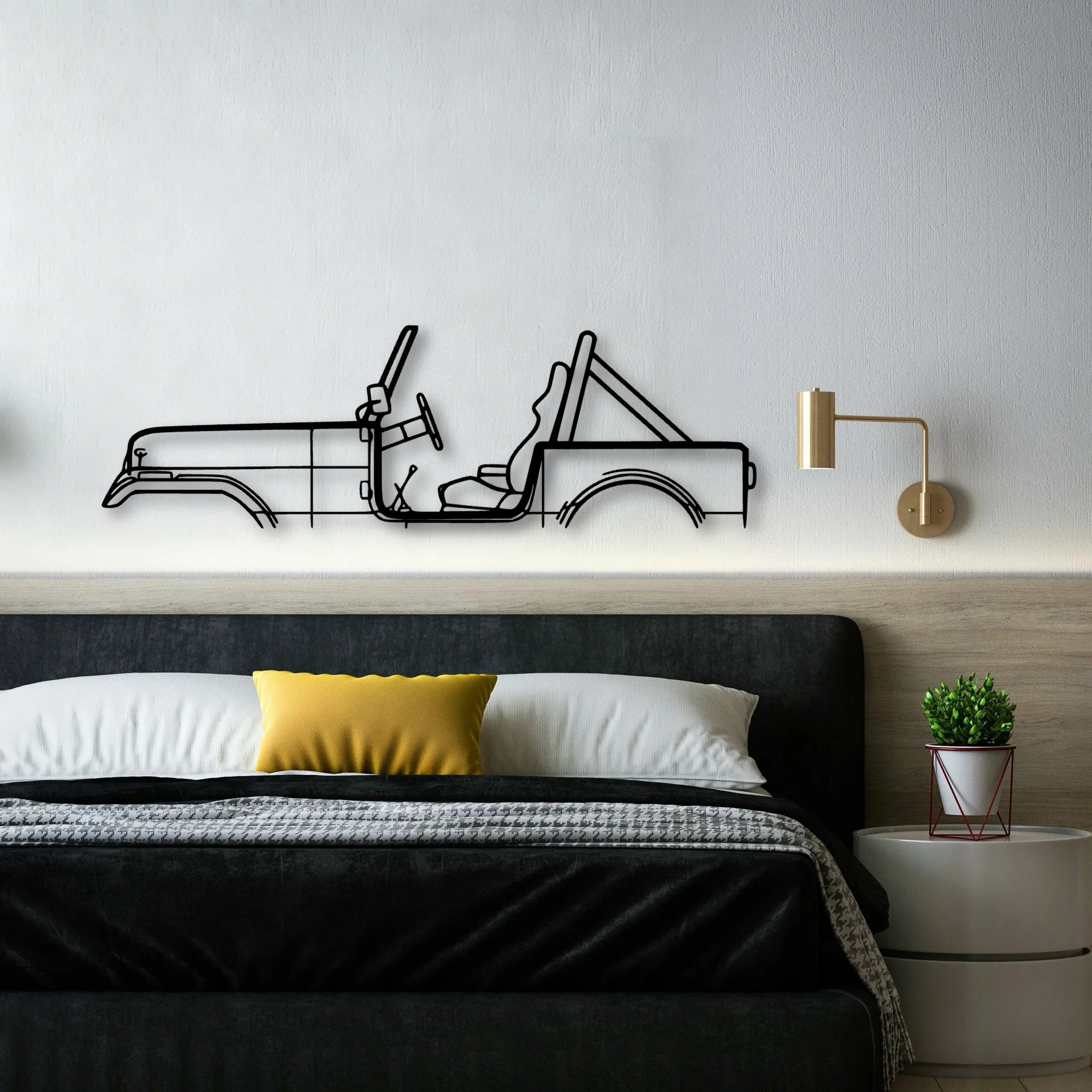 CJ7 1986 Classic Silhouette Metal Wall Art - Automotive Garage Decor