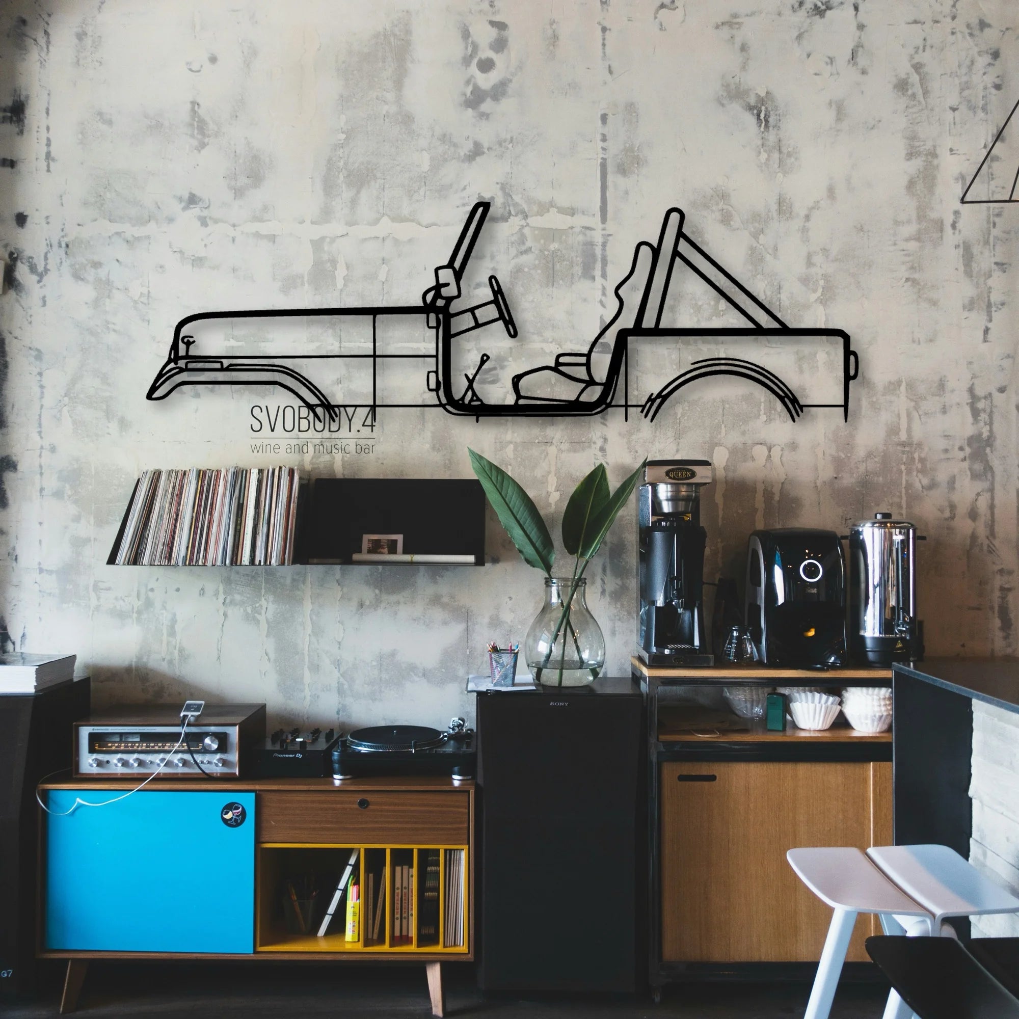 CJ7 1986 Classic Silhouette Metal Wall Art - Automotive Garage Decor