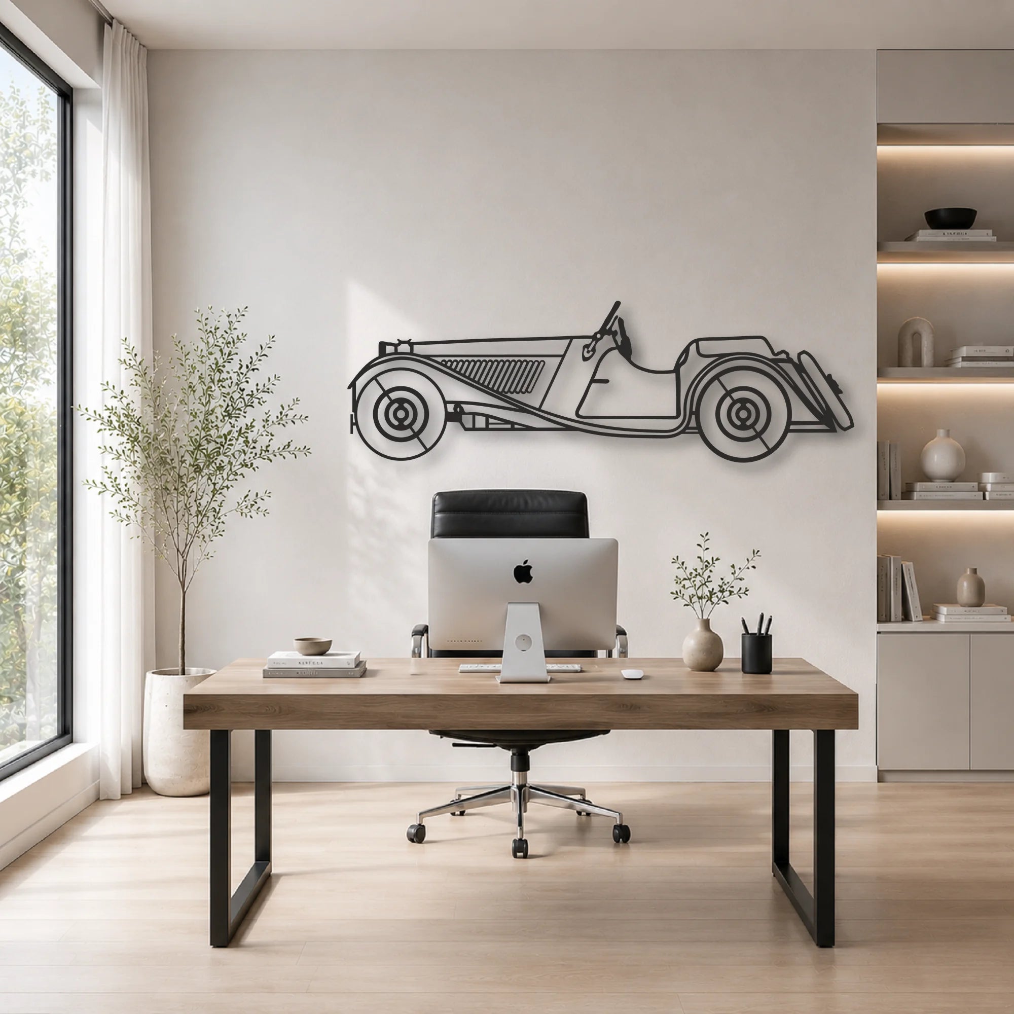 CLASSIC CAR Classic Silhouette Metal Wall Art - Automotive Garage Decor