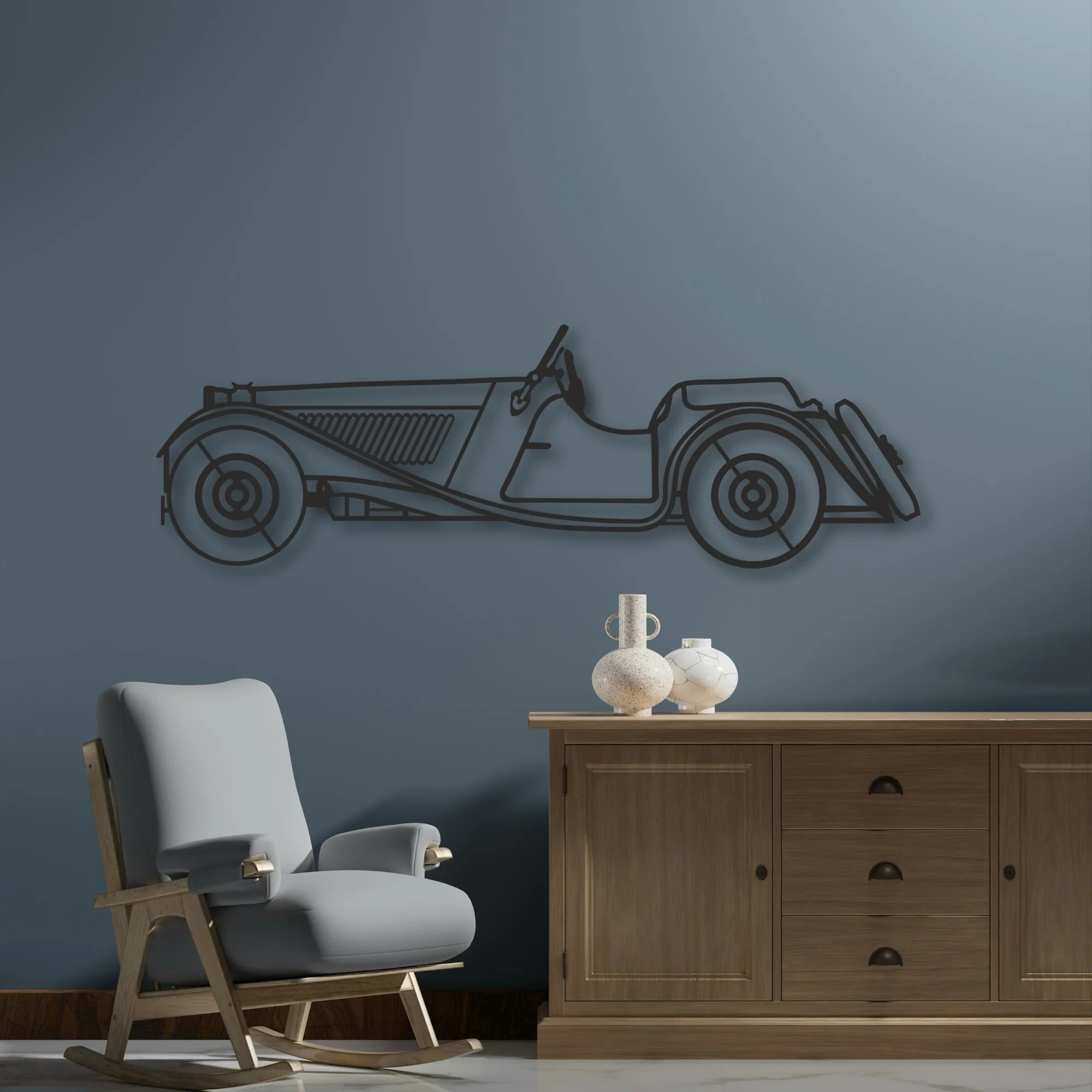 CLASSIC CAR Classic Silhouette Metal Wall Art - Automotive Garage Decor