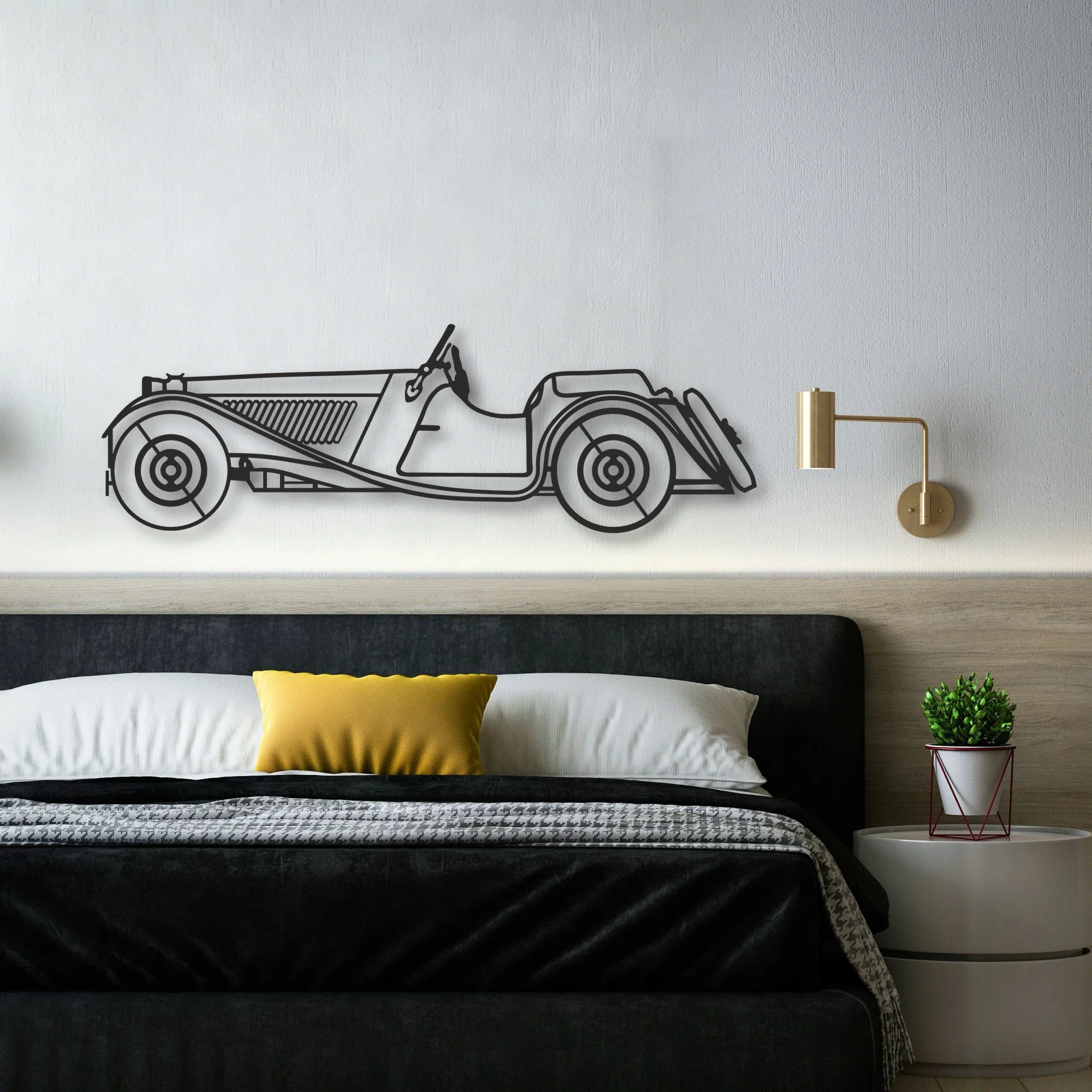 CLASSIC CAR Classic Silhouette Metal Wall Art - Automotive Garage Decor