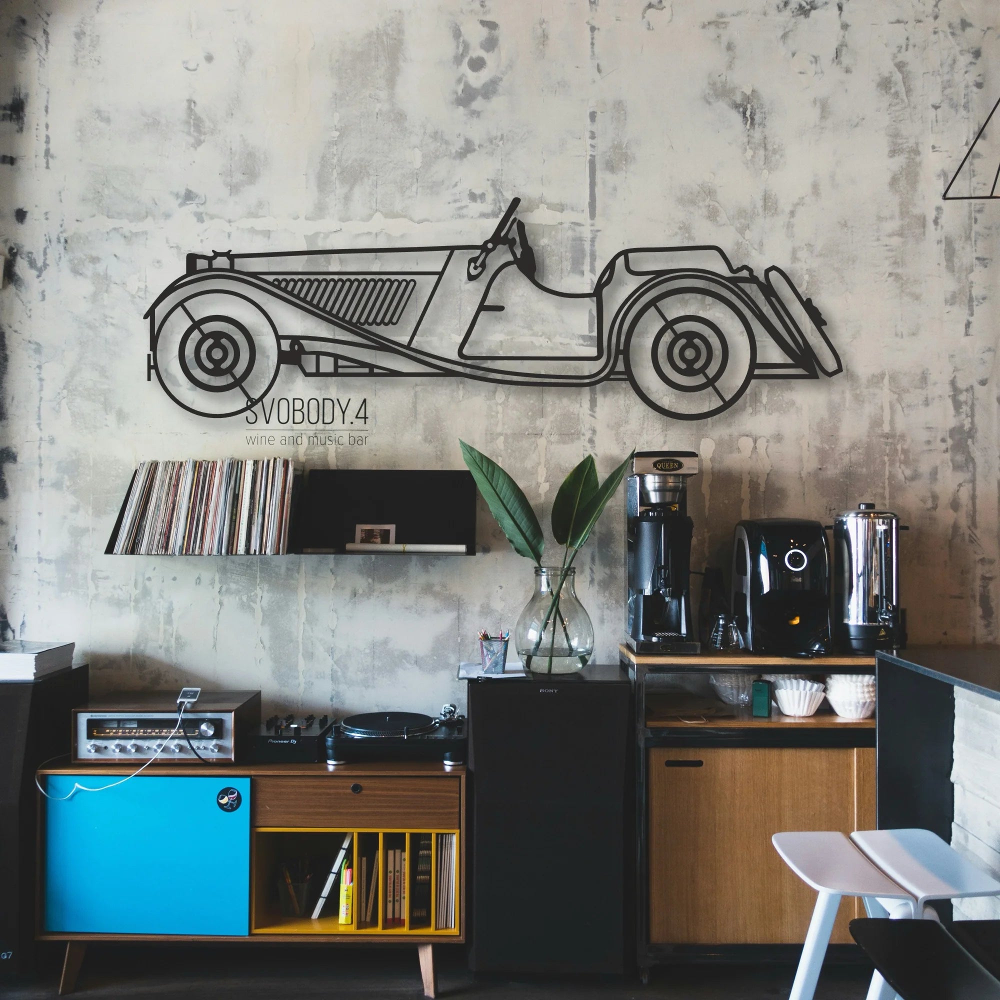 CLASSIC CAR Classic Silhouette Metal Wall Art - Automotive Garage Decor